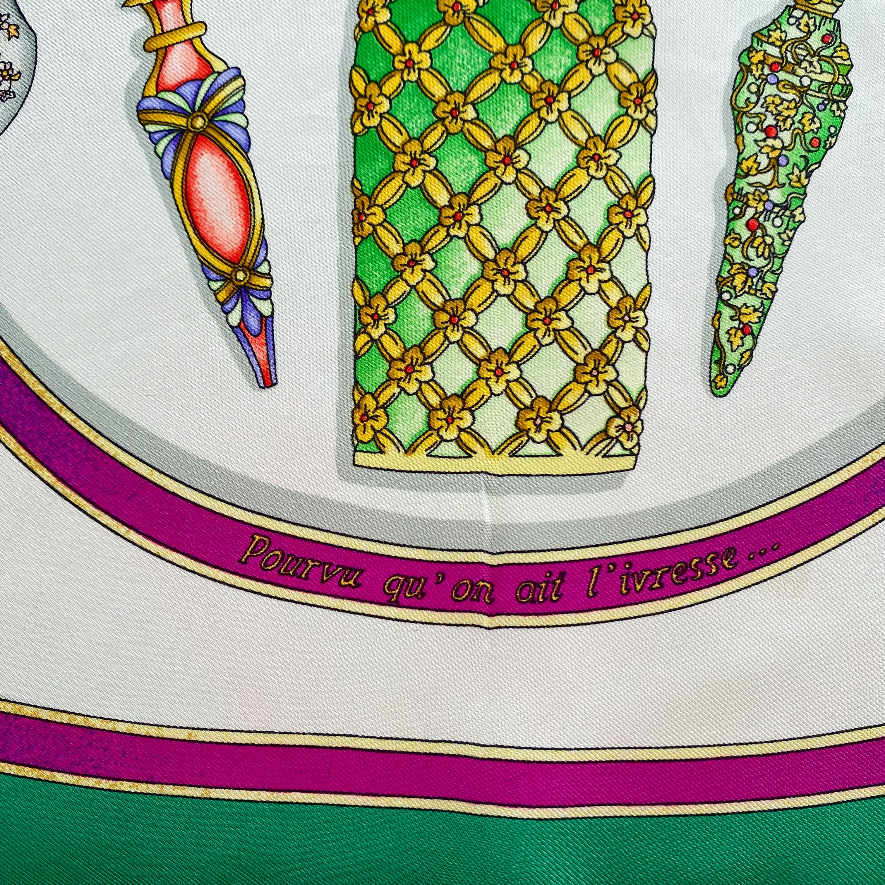 Hermès Qu’ Importe le Flacon Vintage Silk Scarf