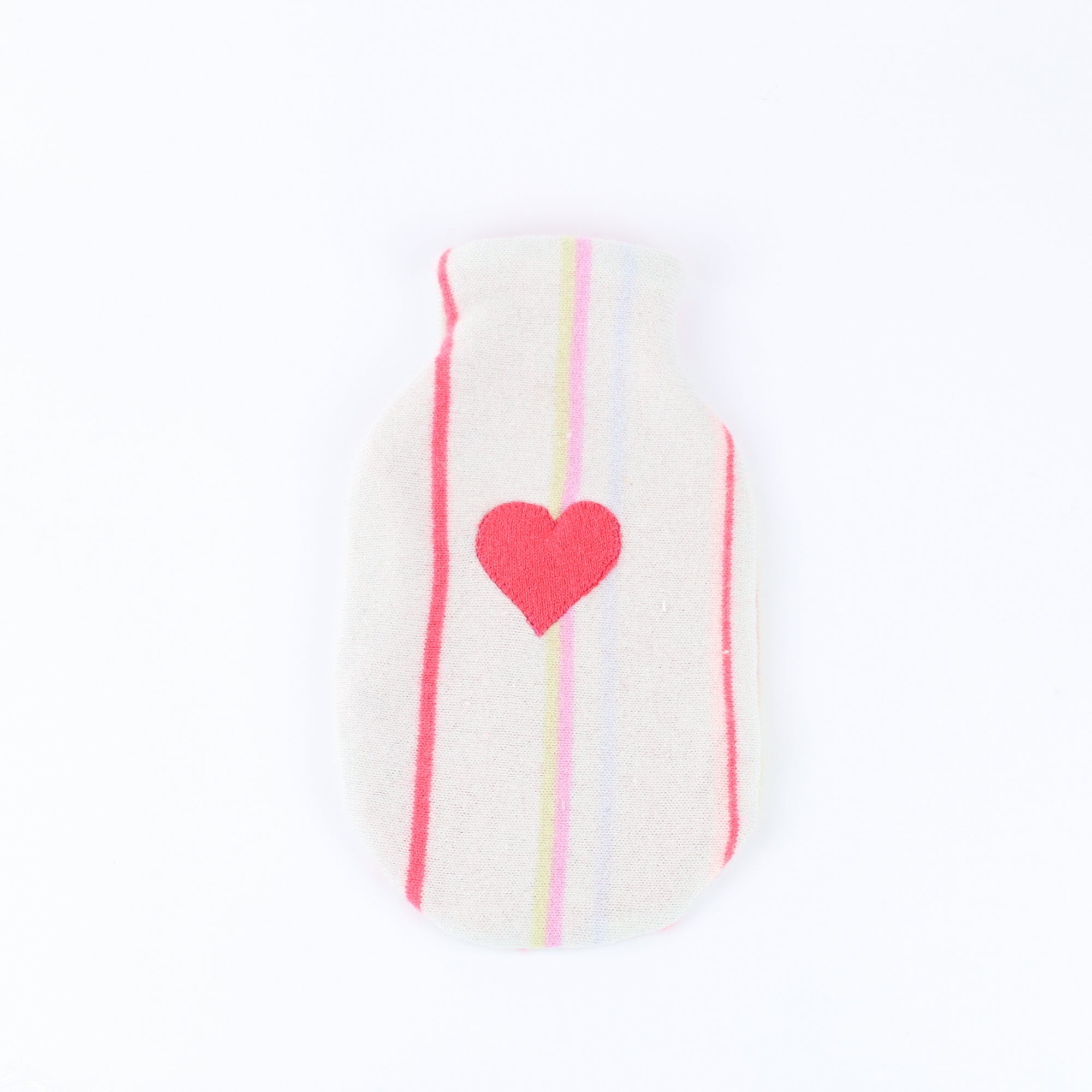 Oatmeal and Pastel Striped Cashmere Small Hot Water Bottle
