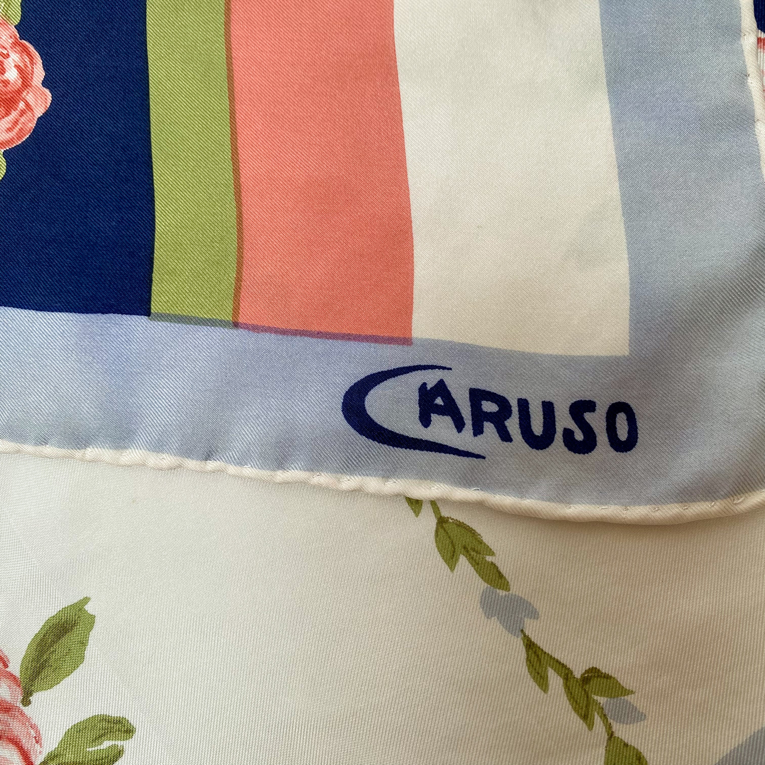 1960s Caruso Floral Vintage Italian Silk Scarf