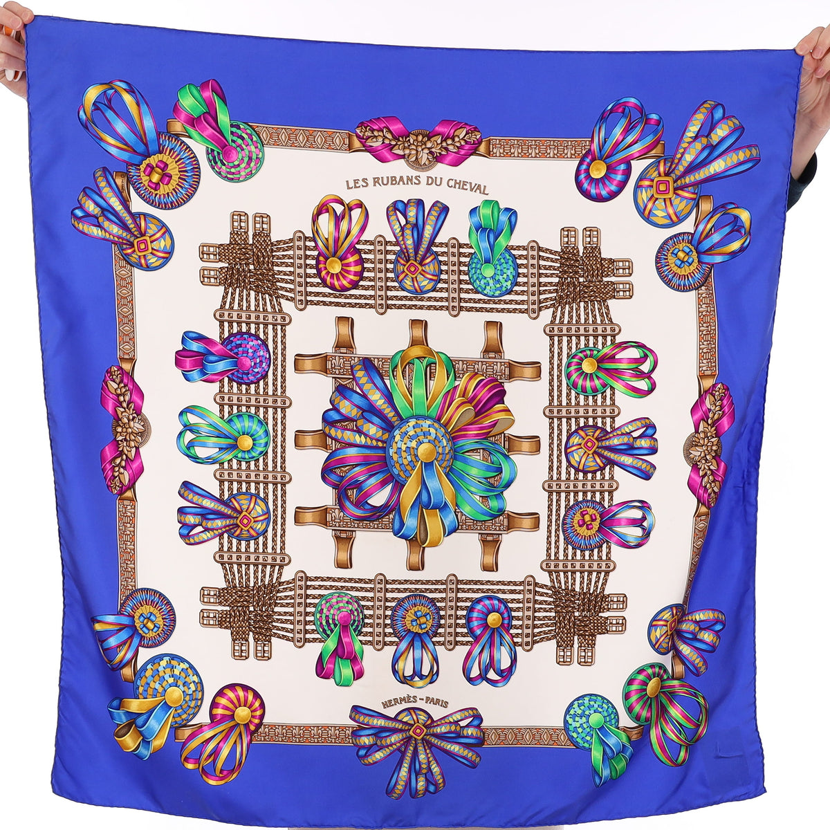 Quite Rare Hermès Les Rubans Du Cheval Silk Scarf