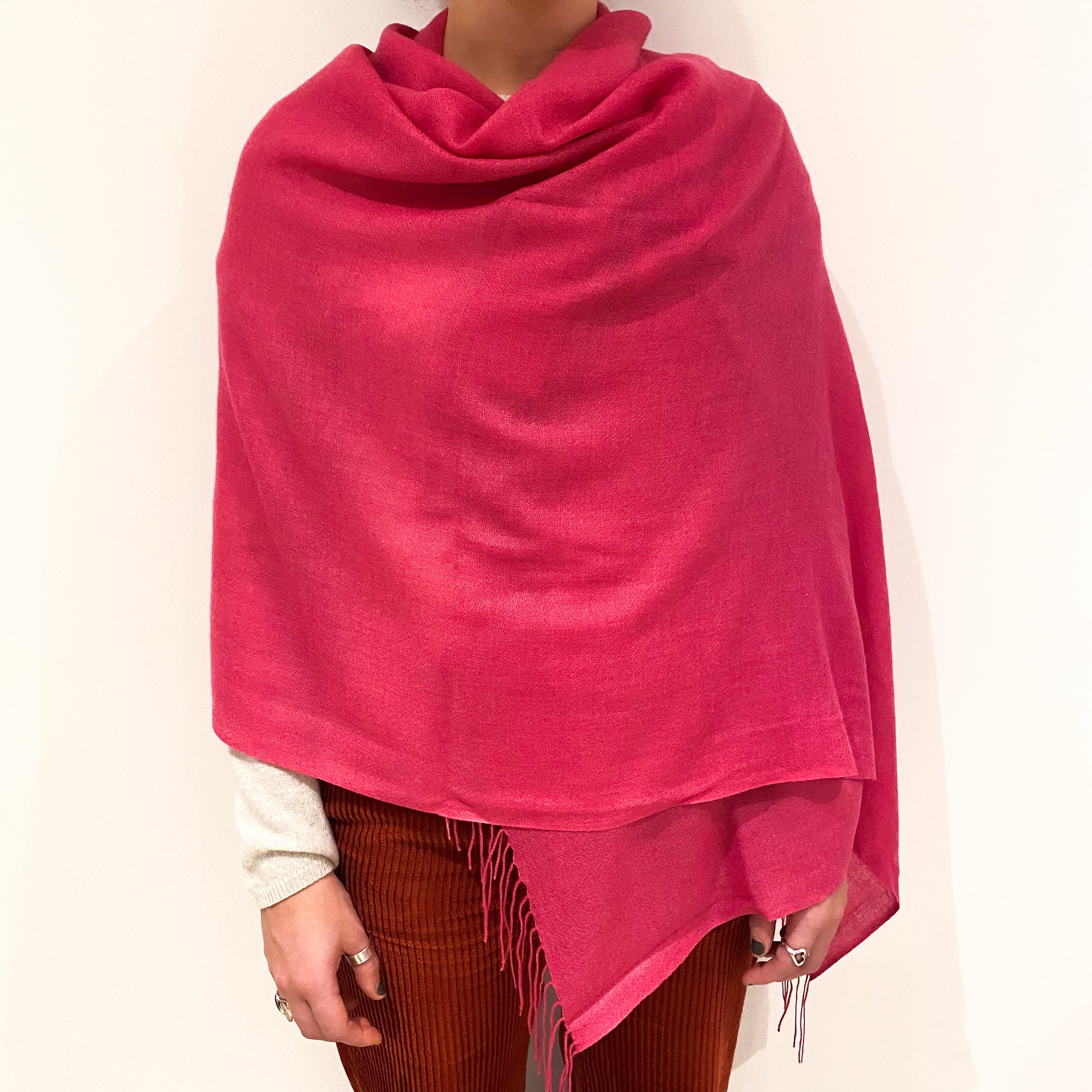 Brand New Tulip Pink Cashmere Pashmina Scarf