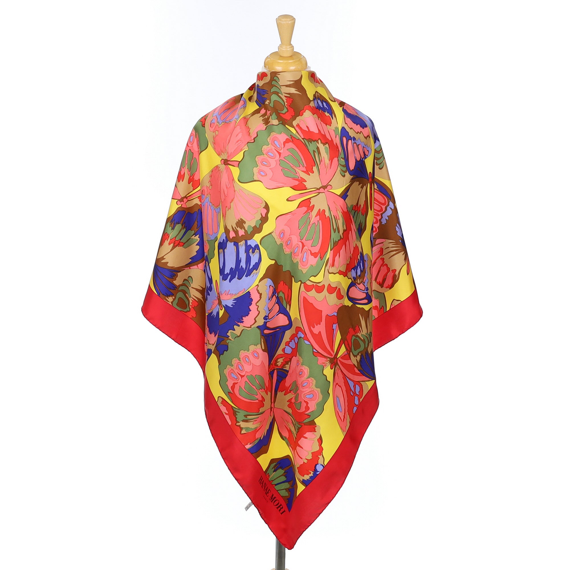 Hanae Mori Multicoloured Butterfly Silk Scarf