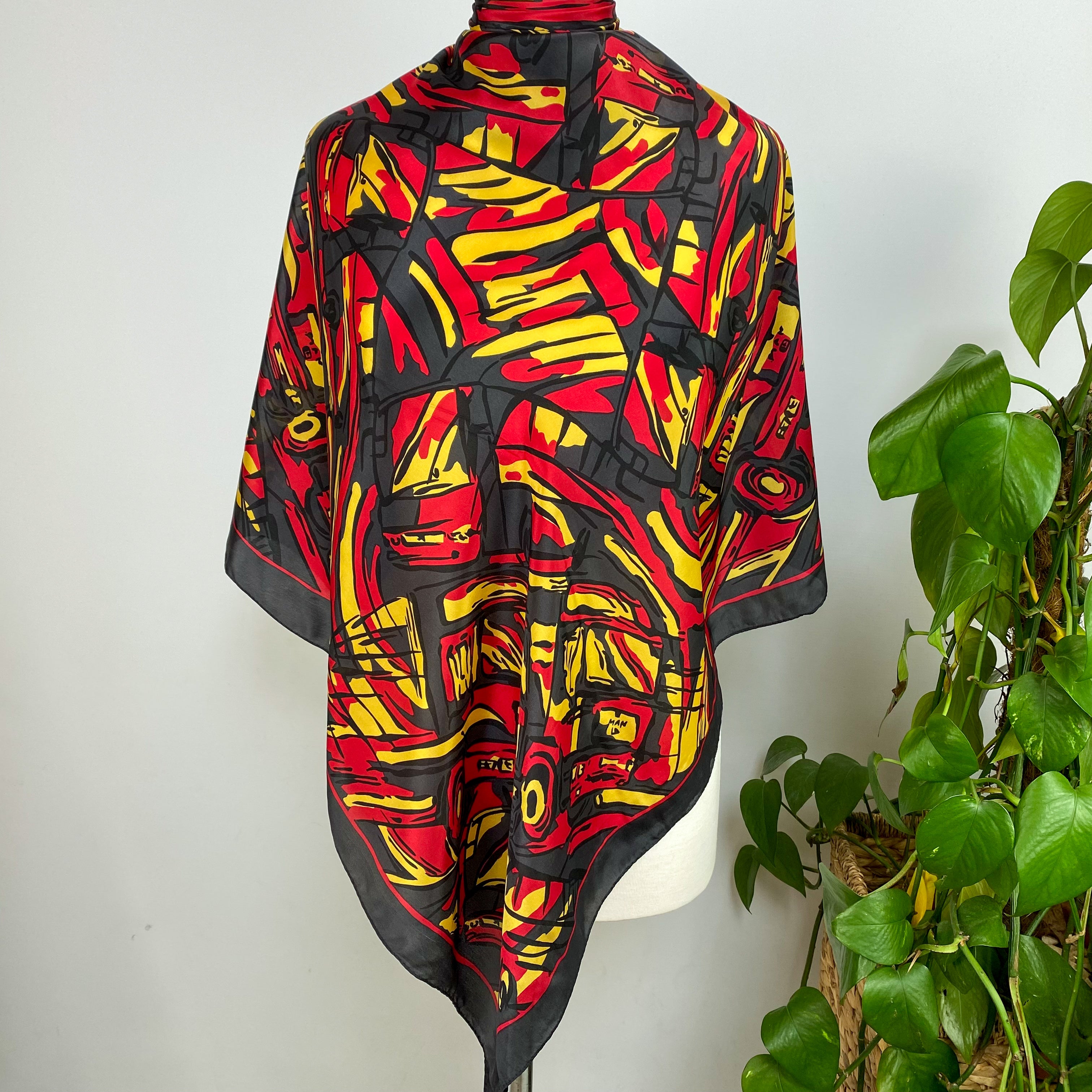 Colourful Abstract Silk Scarf