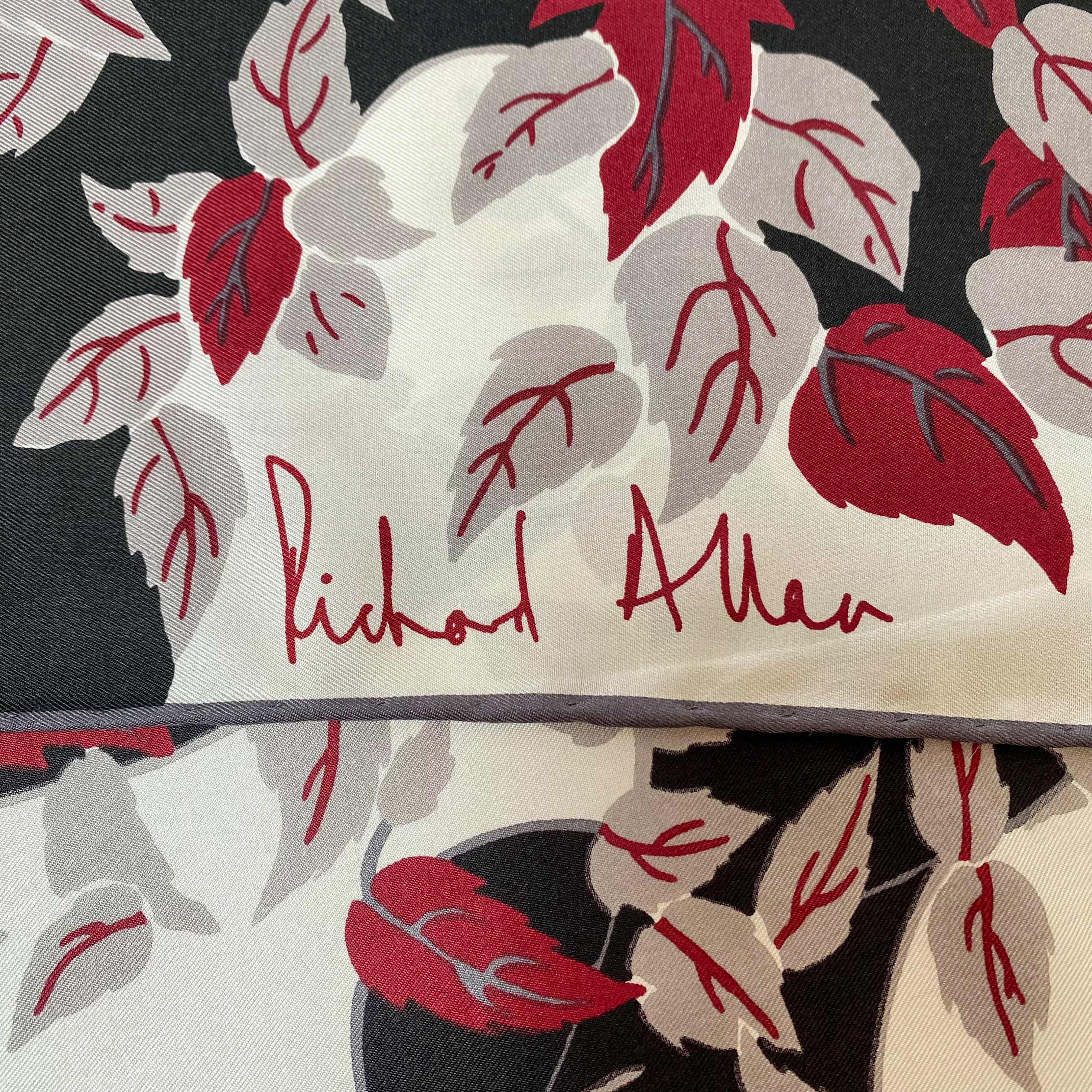 1970s Richard Allan Floral Vintage Silk Scarf