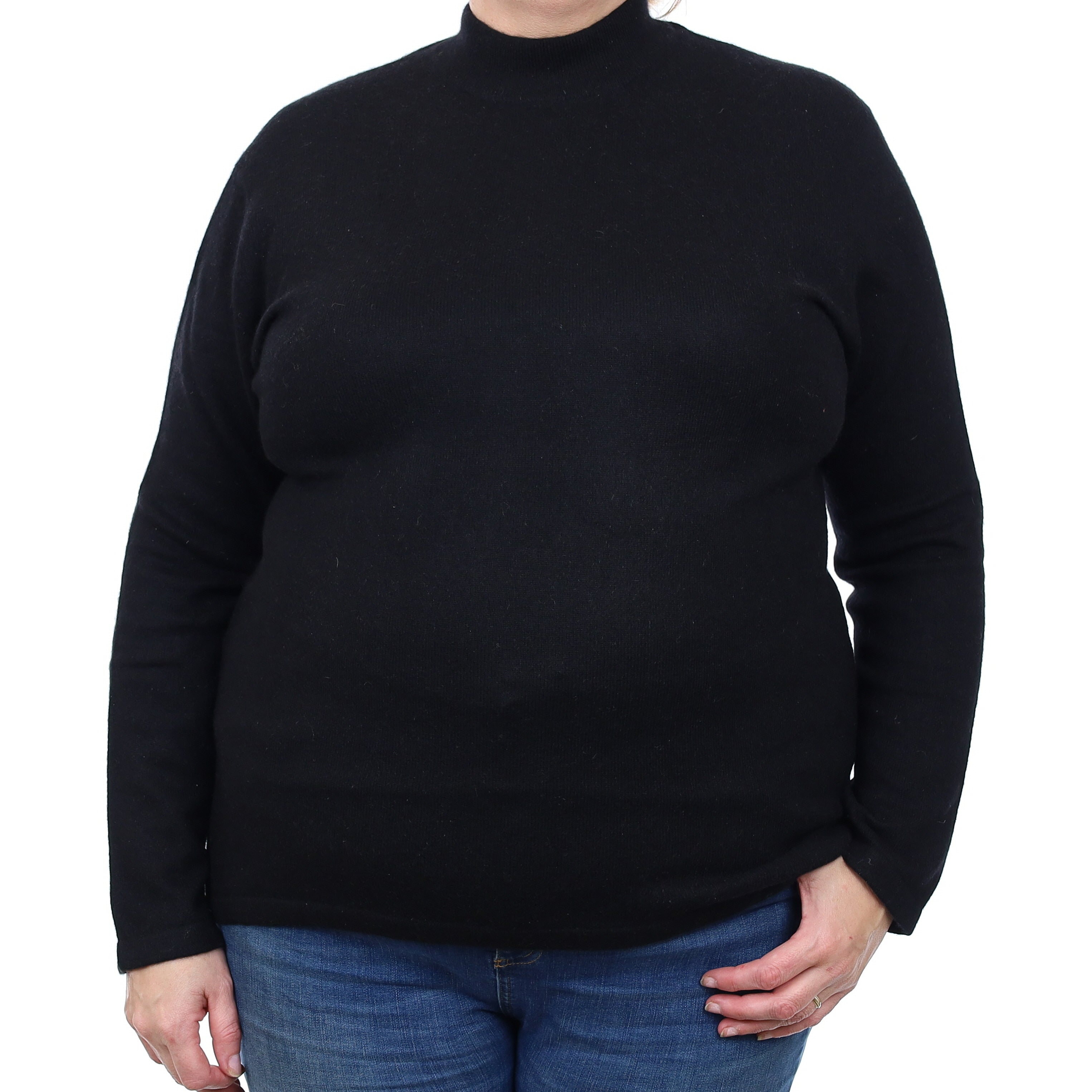 Black Cashmere Turtle Neck Jumper Extra Large