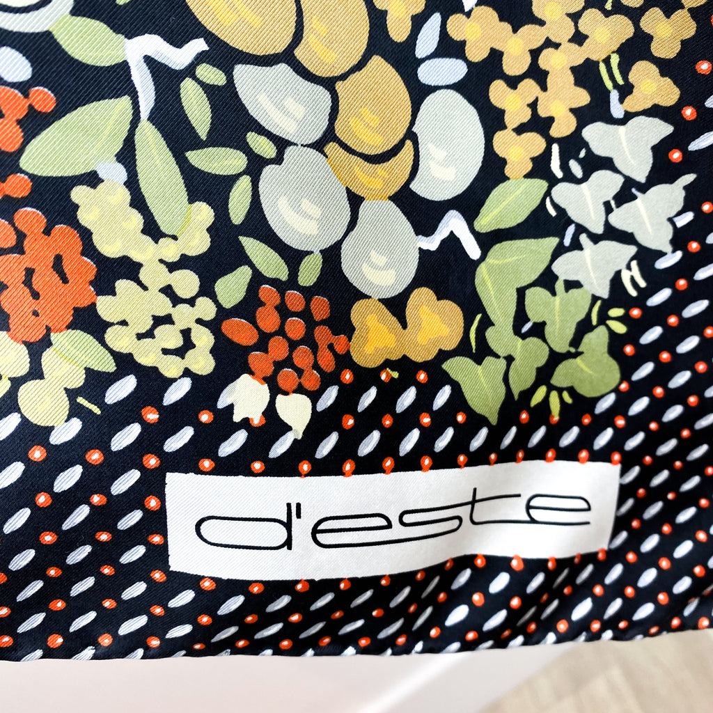 1970s D’este French Vintage Silk Scarf