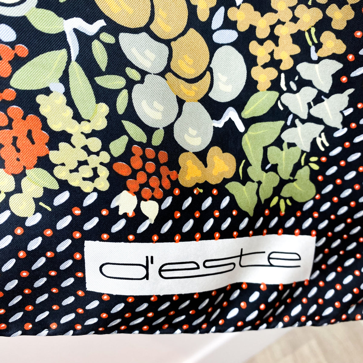 1970s D’este French Vintage Silk Scarf