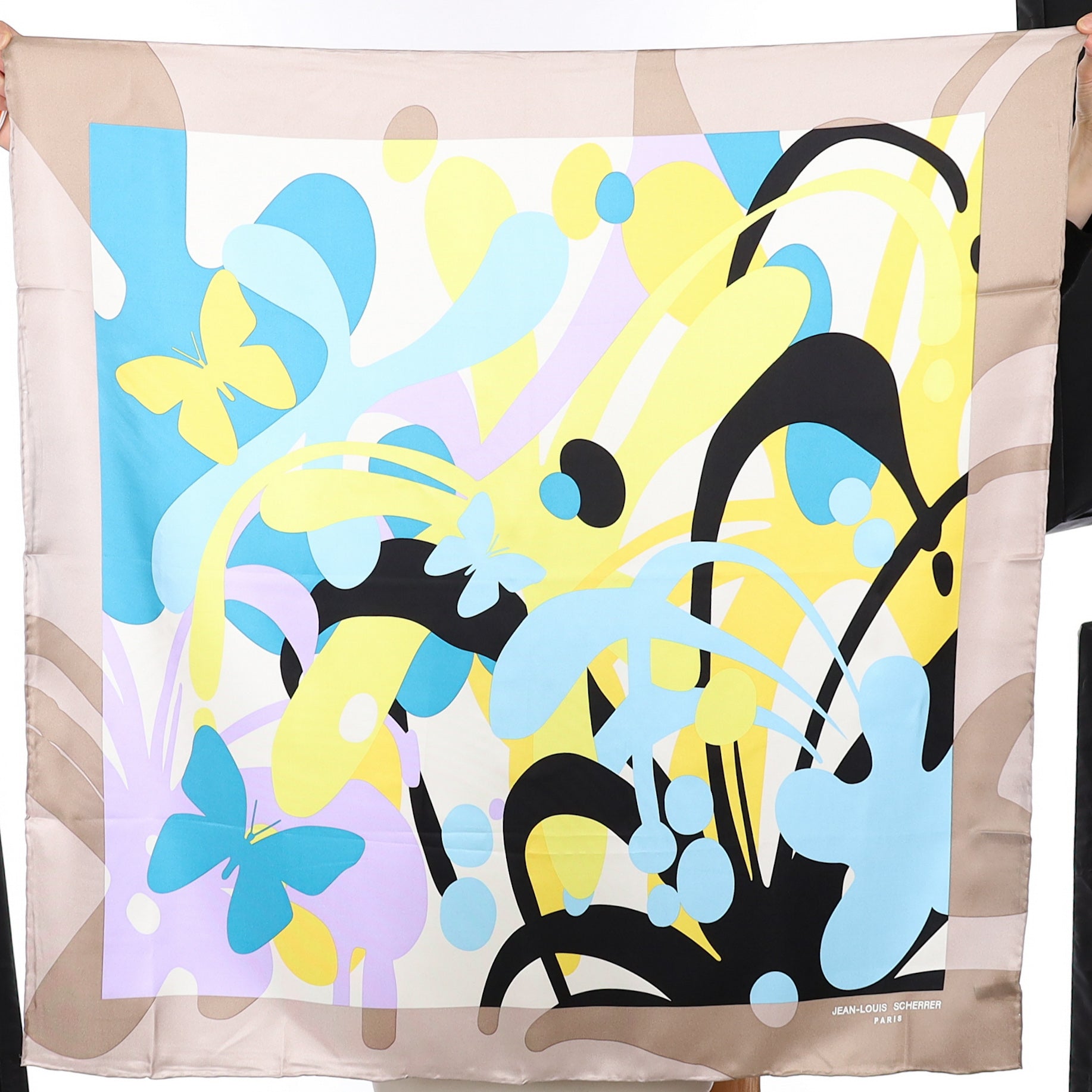 Jean Louis Scherrer Abstract Silk Scarf