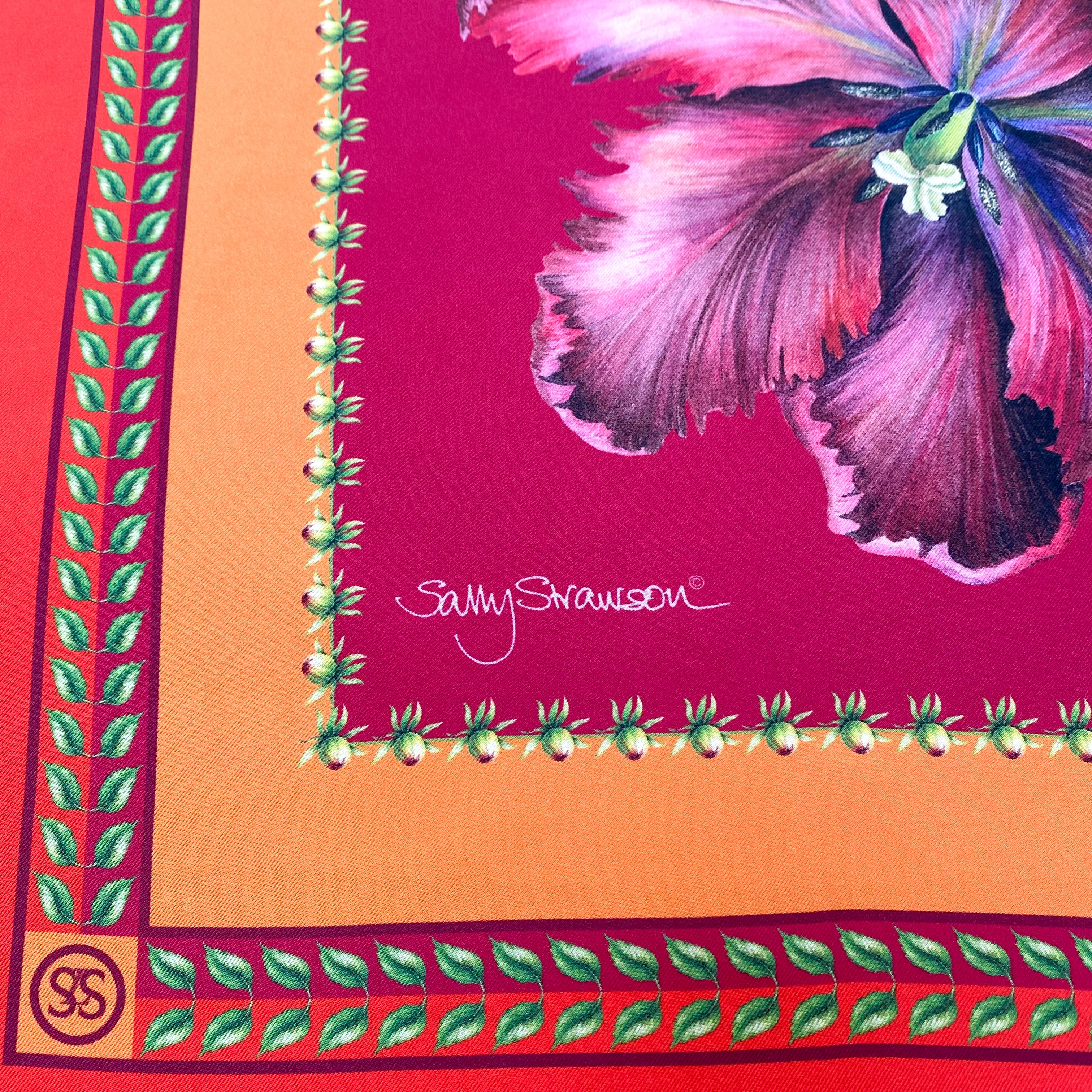 Striking Sally Strawson Silk Scarf