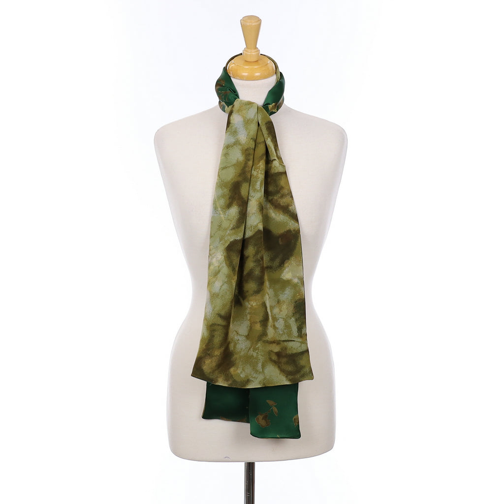 Brand New Cornelia James Green Floral Long Silk Scarf