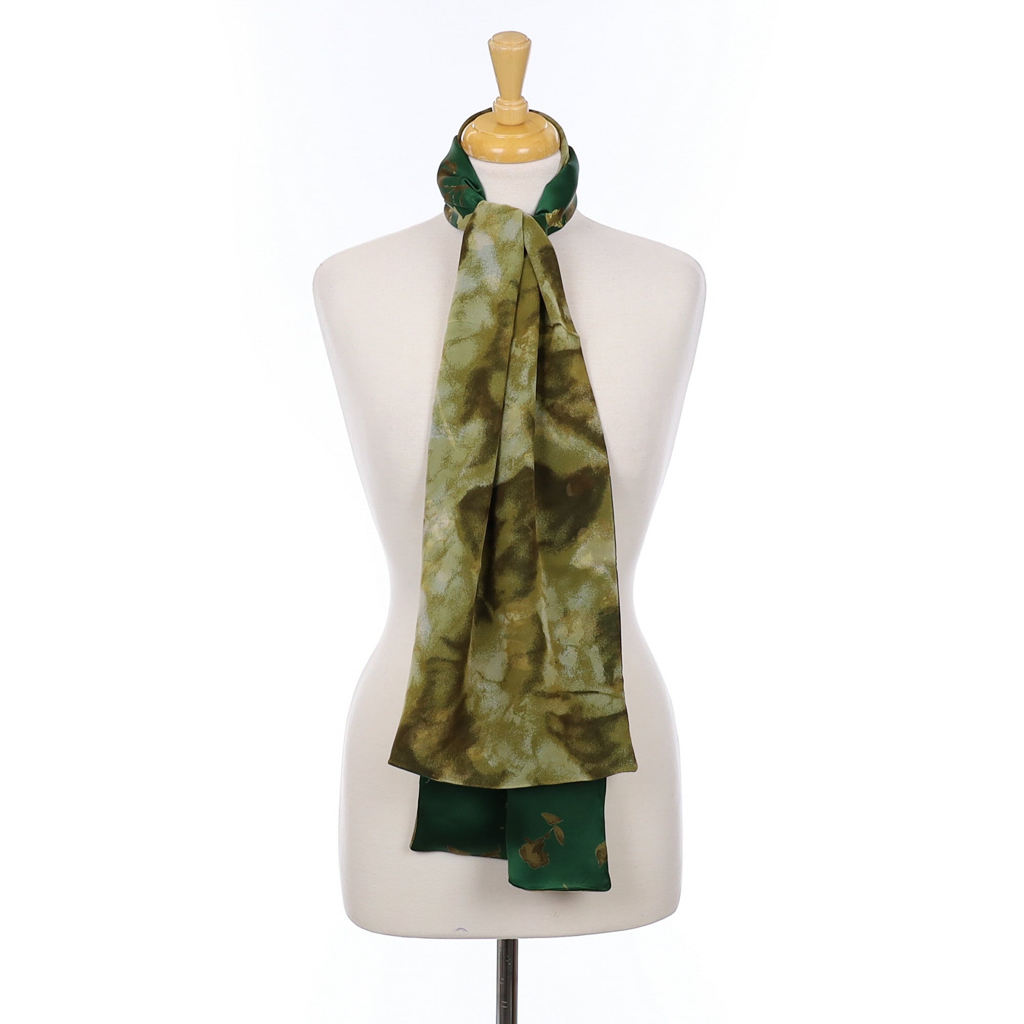 Brand New Cornelia James Green Floral Long Silk Scarf