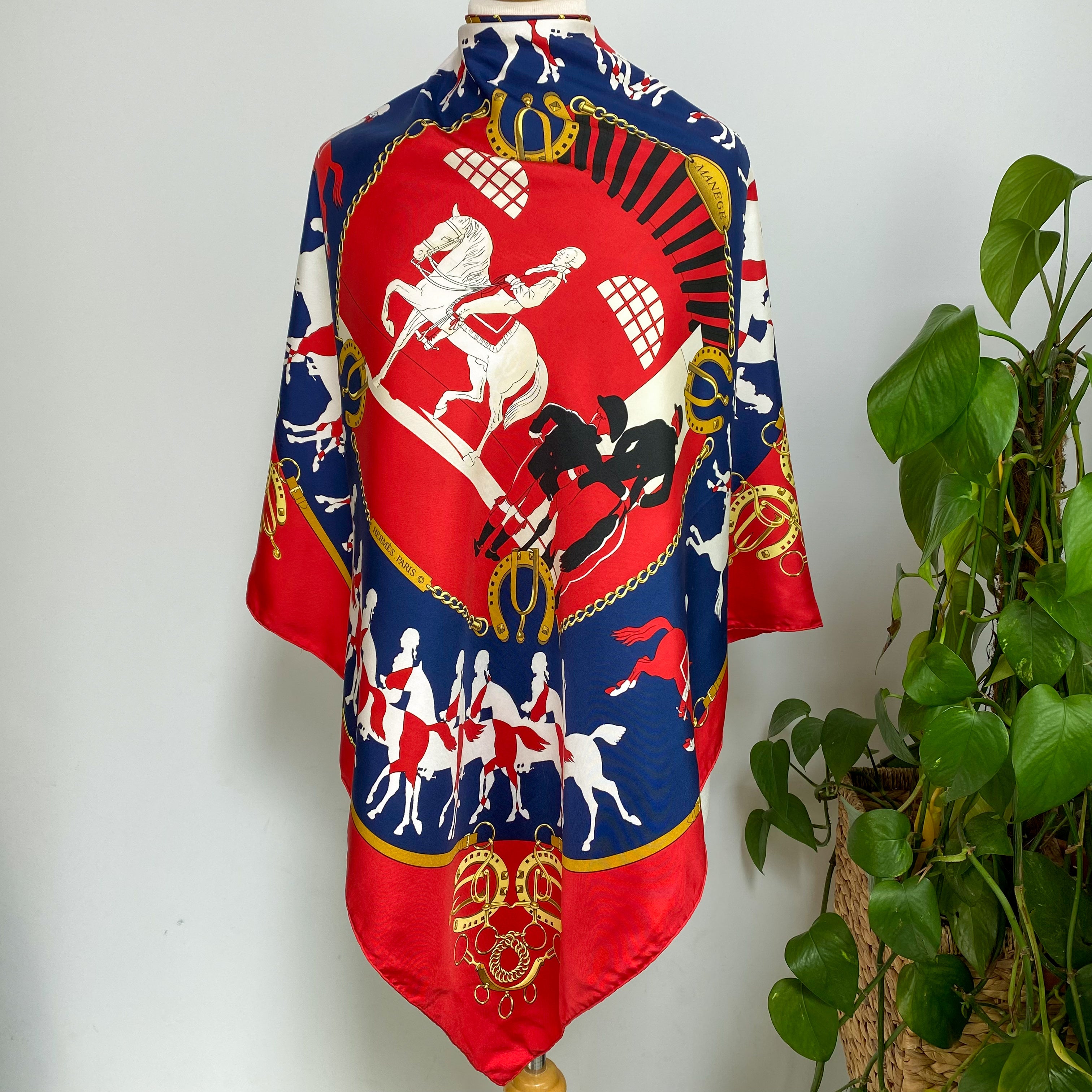 Boxed Hermès Manége 1974 Equestrian Silk Scarf