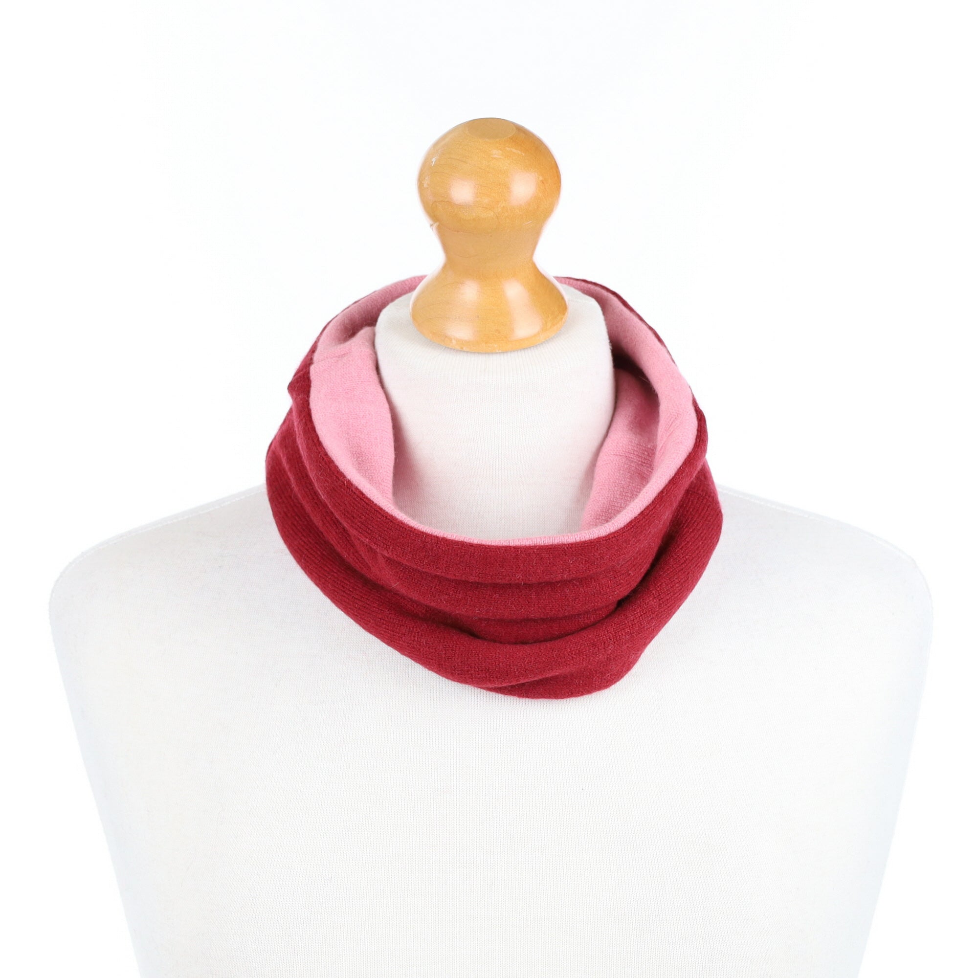 Brick Red and Dusty Pink Neck Warmer