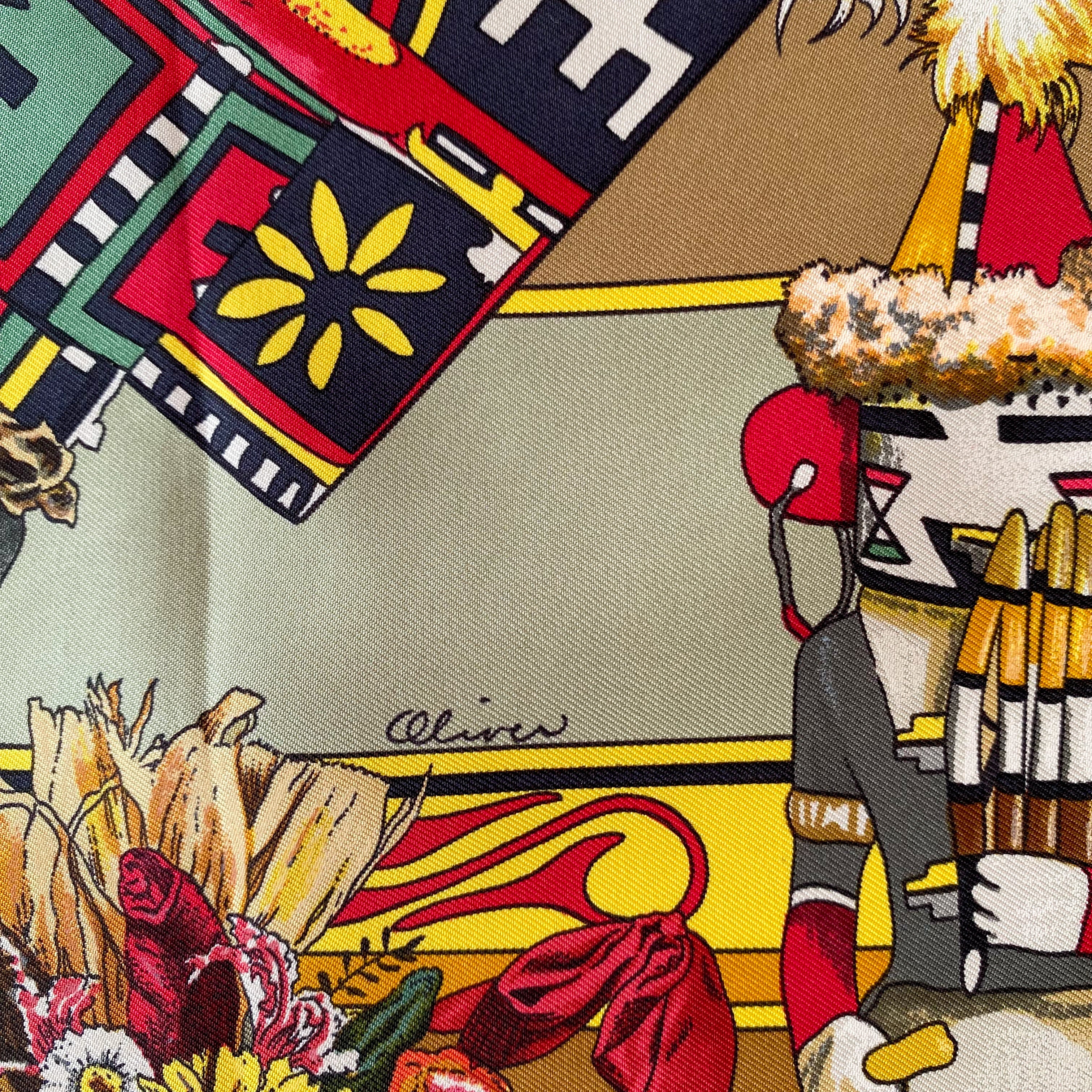 Hermès Kachinas Designer Silk Scarf