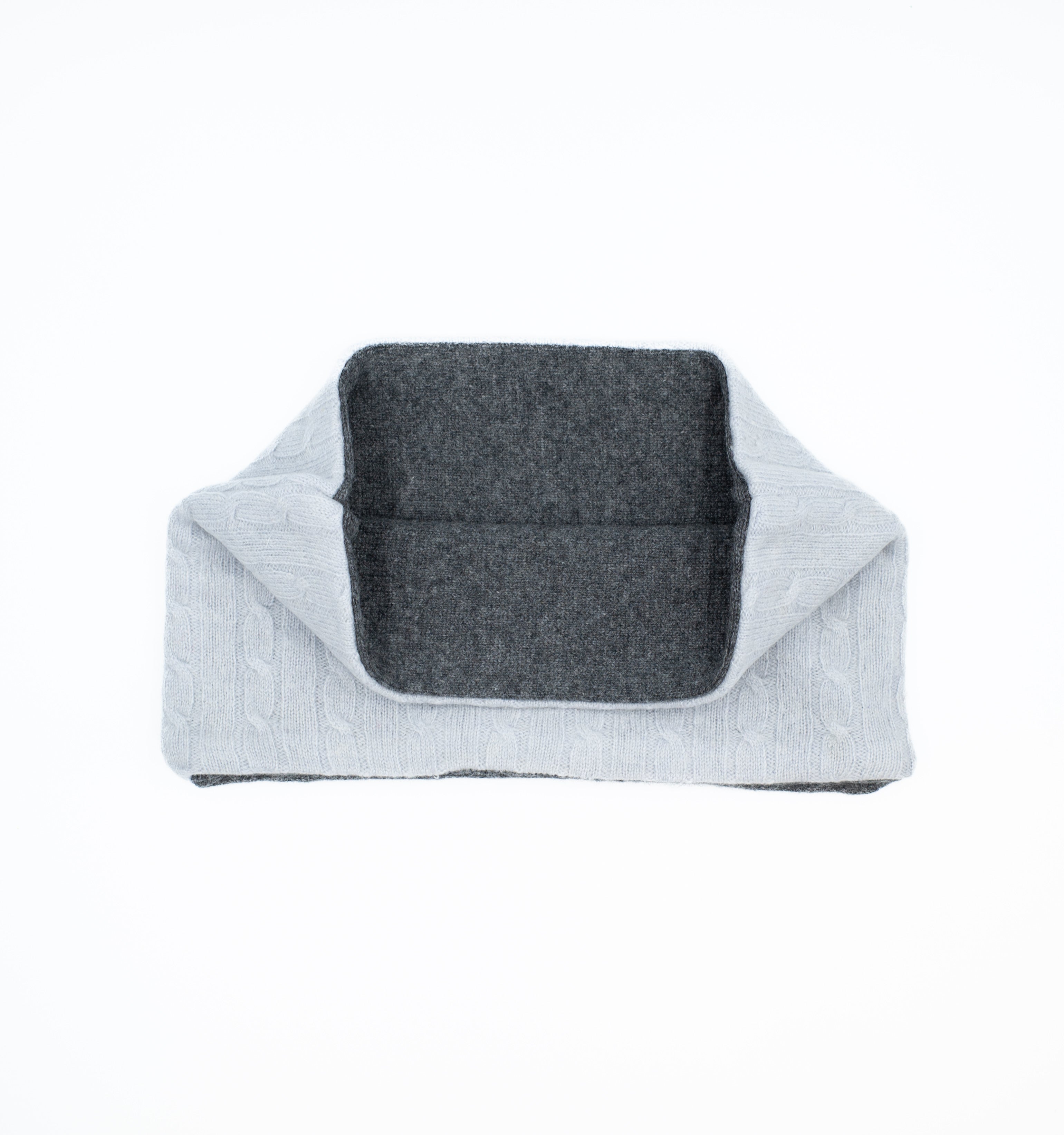 Dusty Baby Blue Cable and Charcoal Grey Neck Warmer