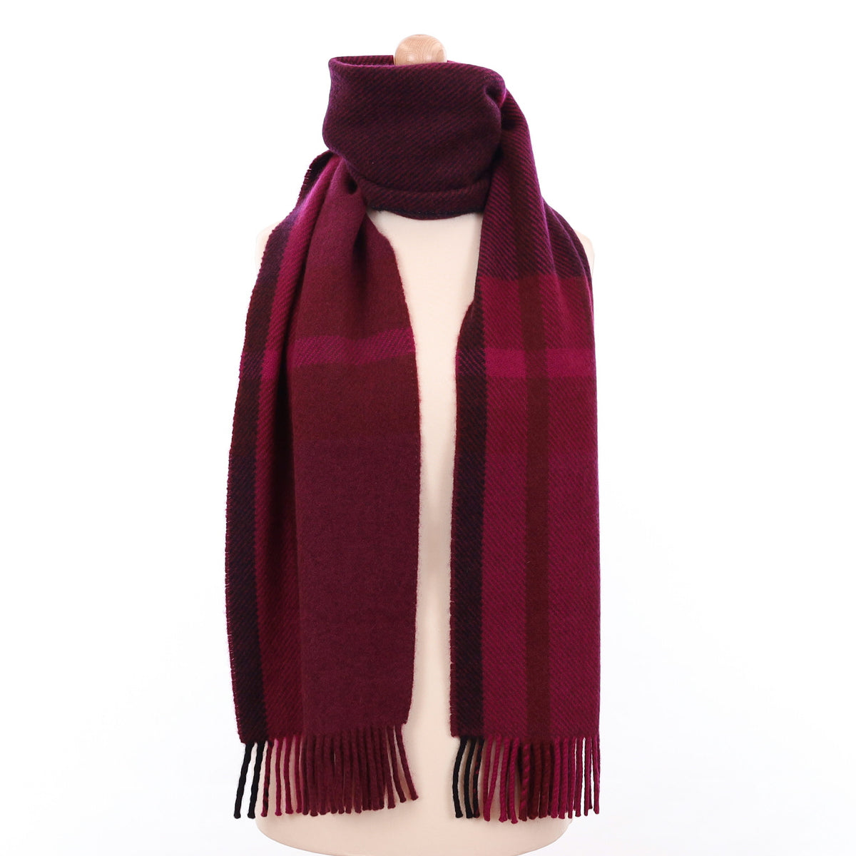 Brand New Mulberry Plaid Cashmere Heavy Woven Scarf
