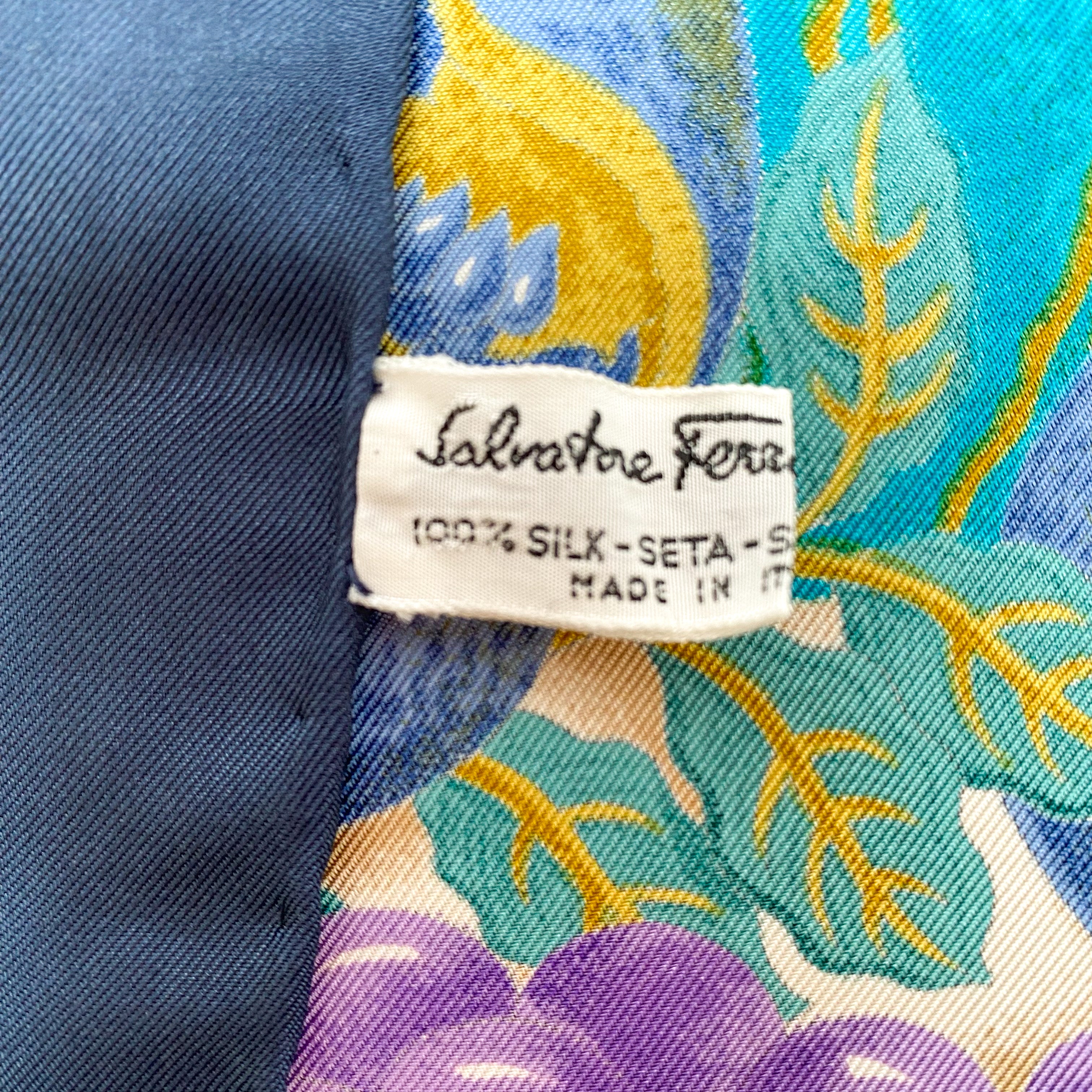 Salvatore Ferragamo Bird of Paradise Designer Silk Scarf