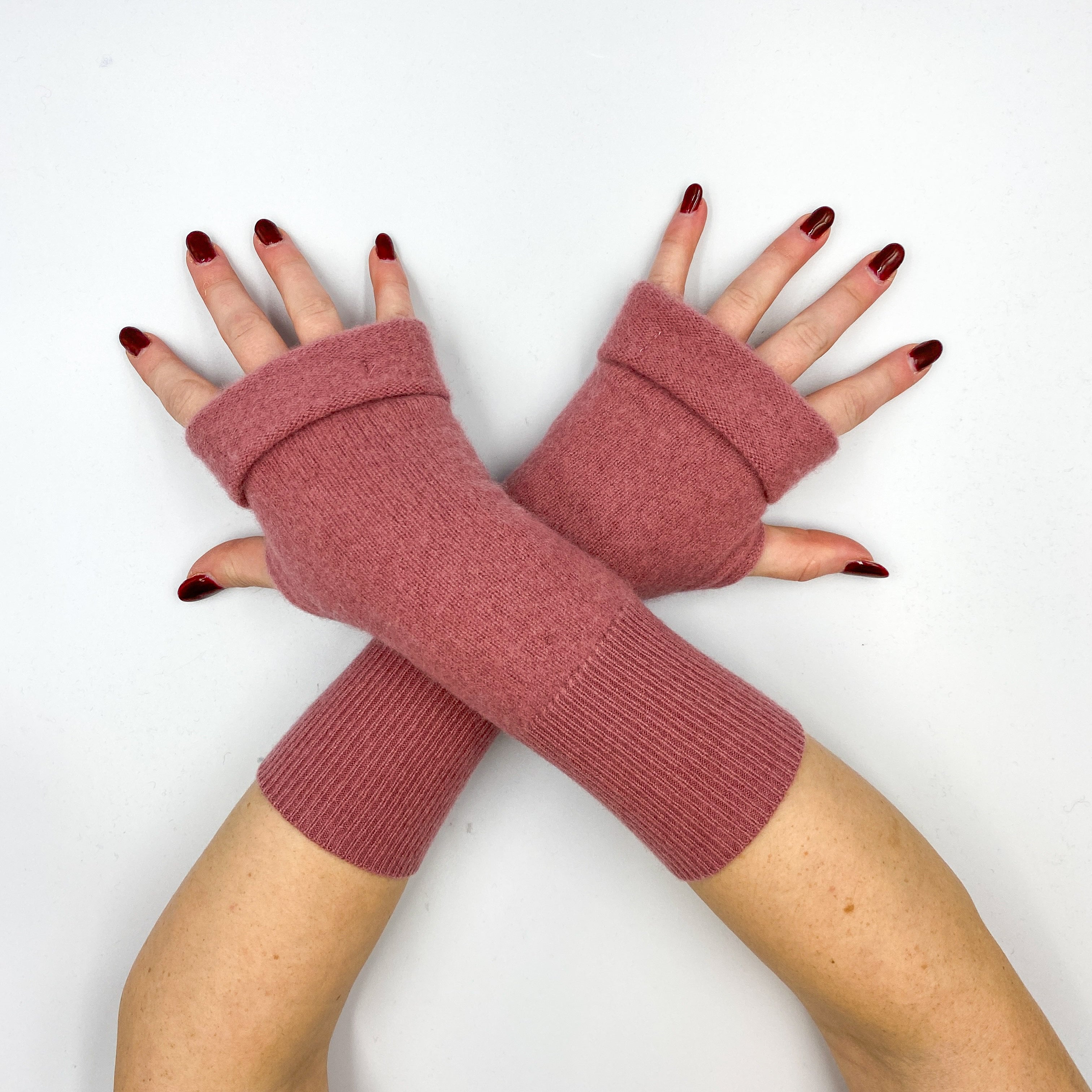 Rouge Pink Fingerless Gloves