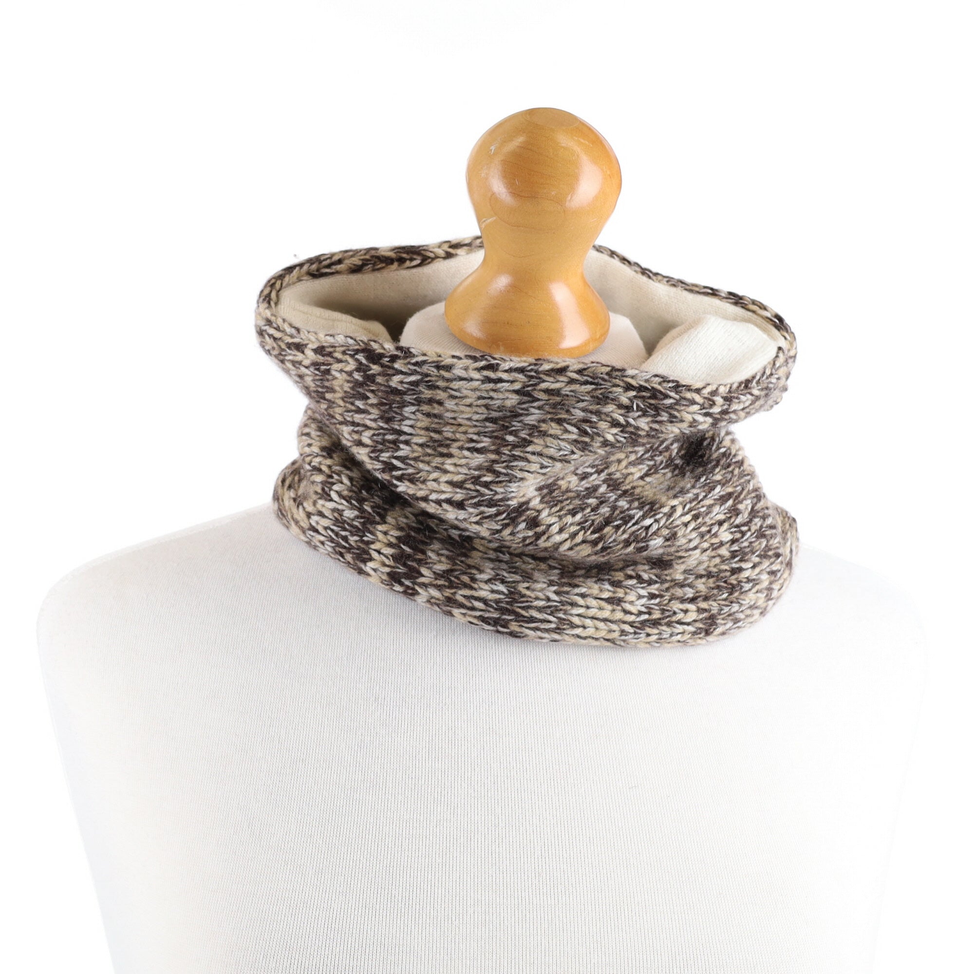 Brown Toned Speckled and Cream Chunky Neck Warmer