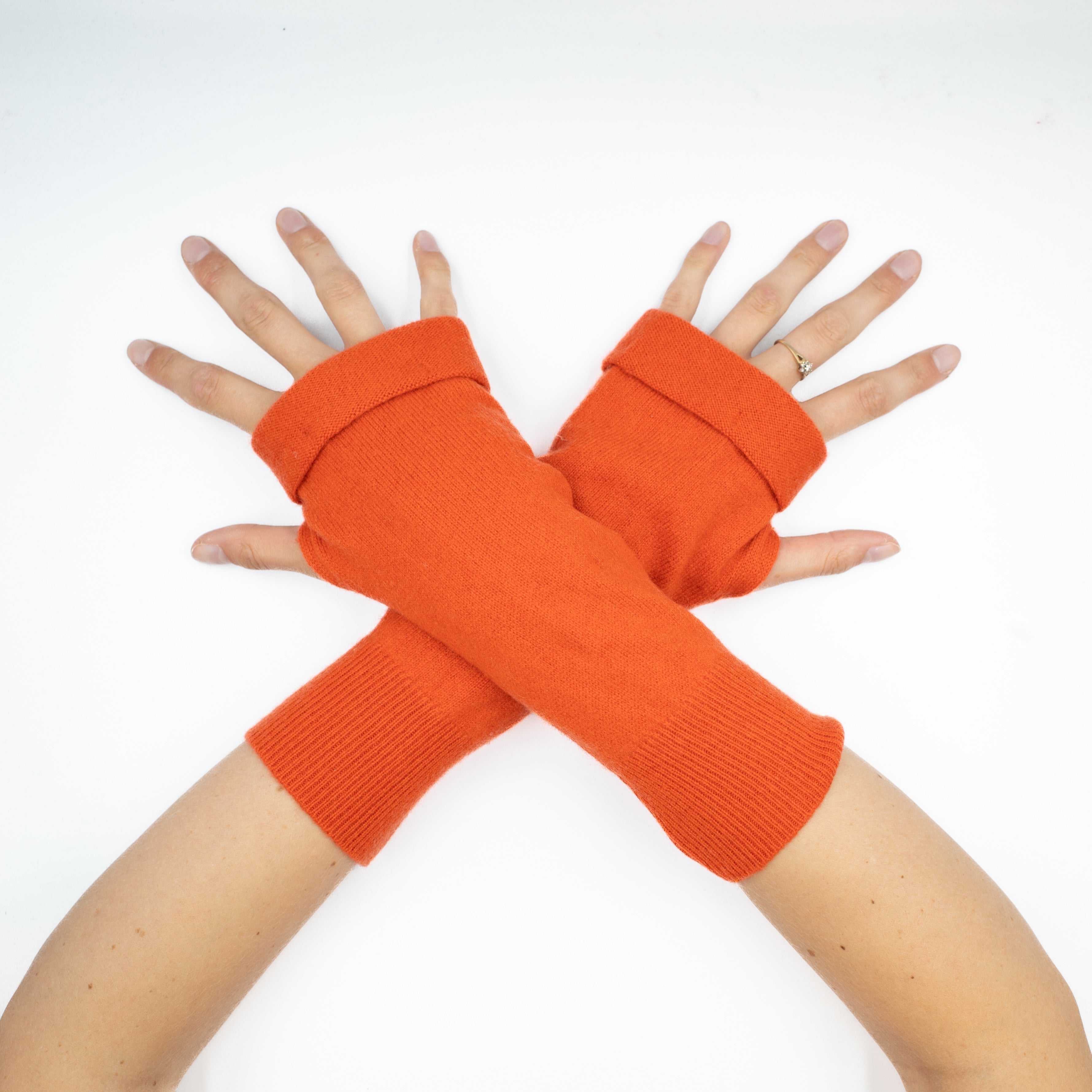 Tangelo Orange Fingerless Gloves