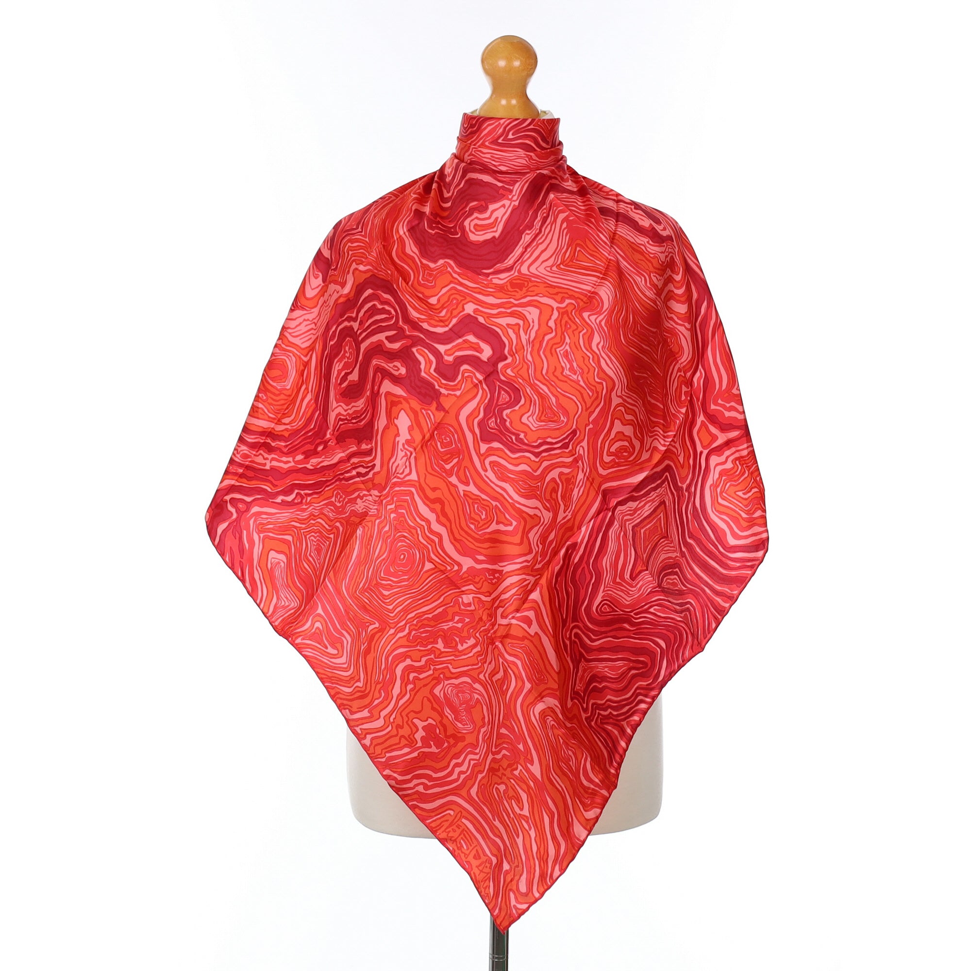 1970’s Red Retro Vintage Silk Scarf