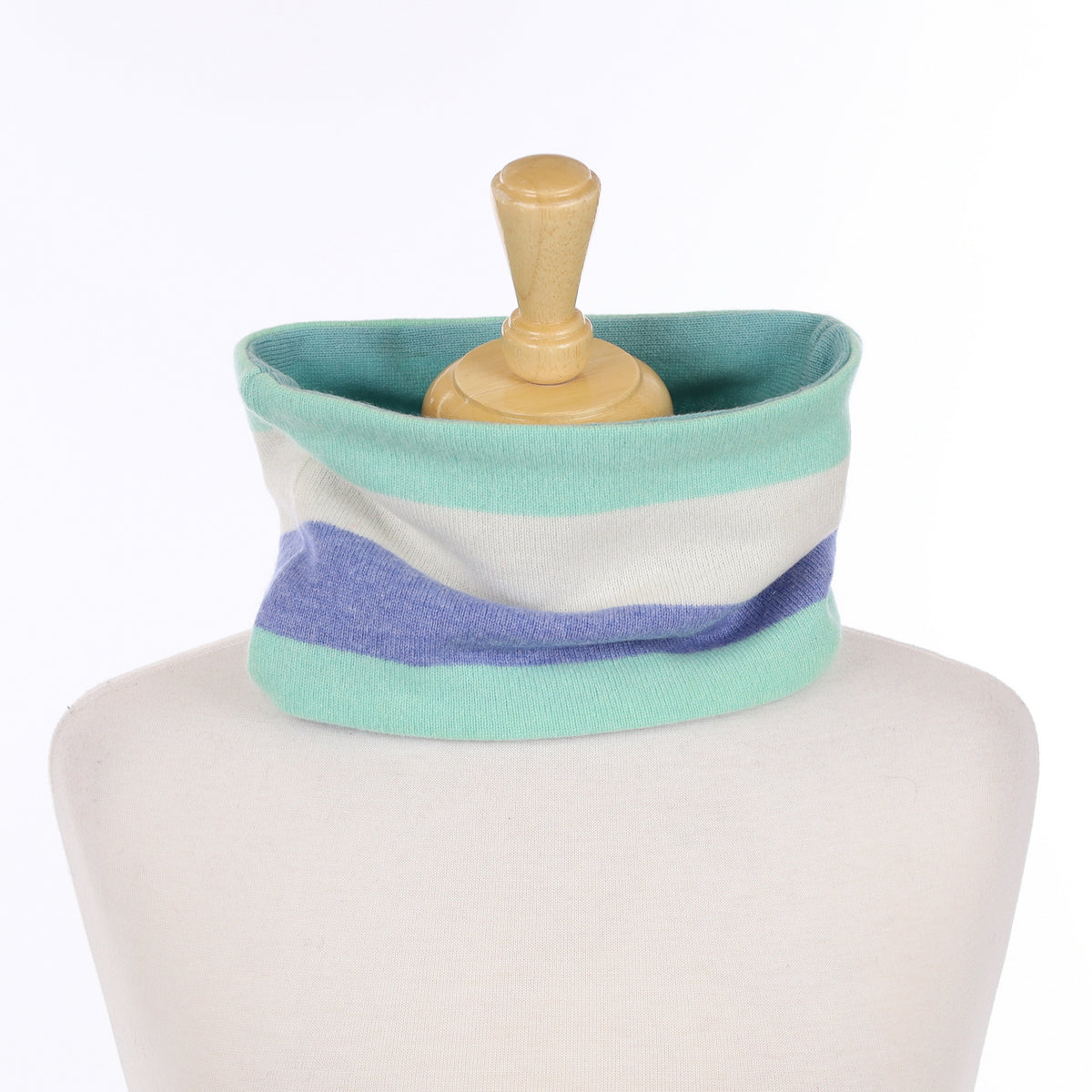 Mint and Sky Blue Stripe Neck Warmer