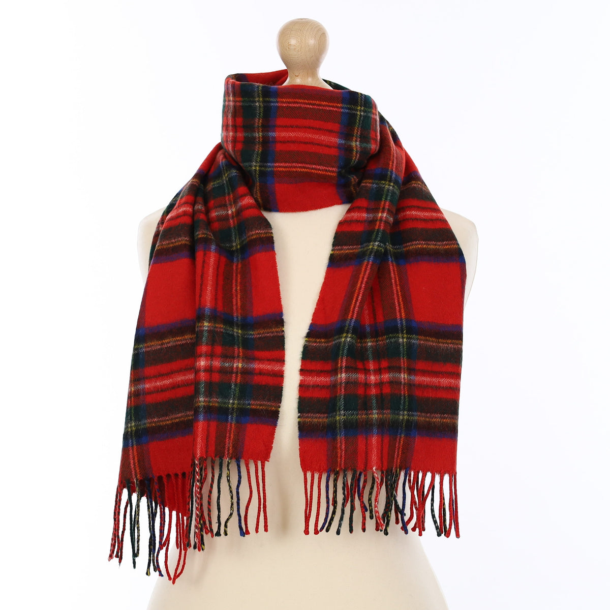 Scottish Red Tartan Cashmere Woven Scarf