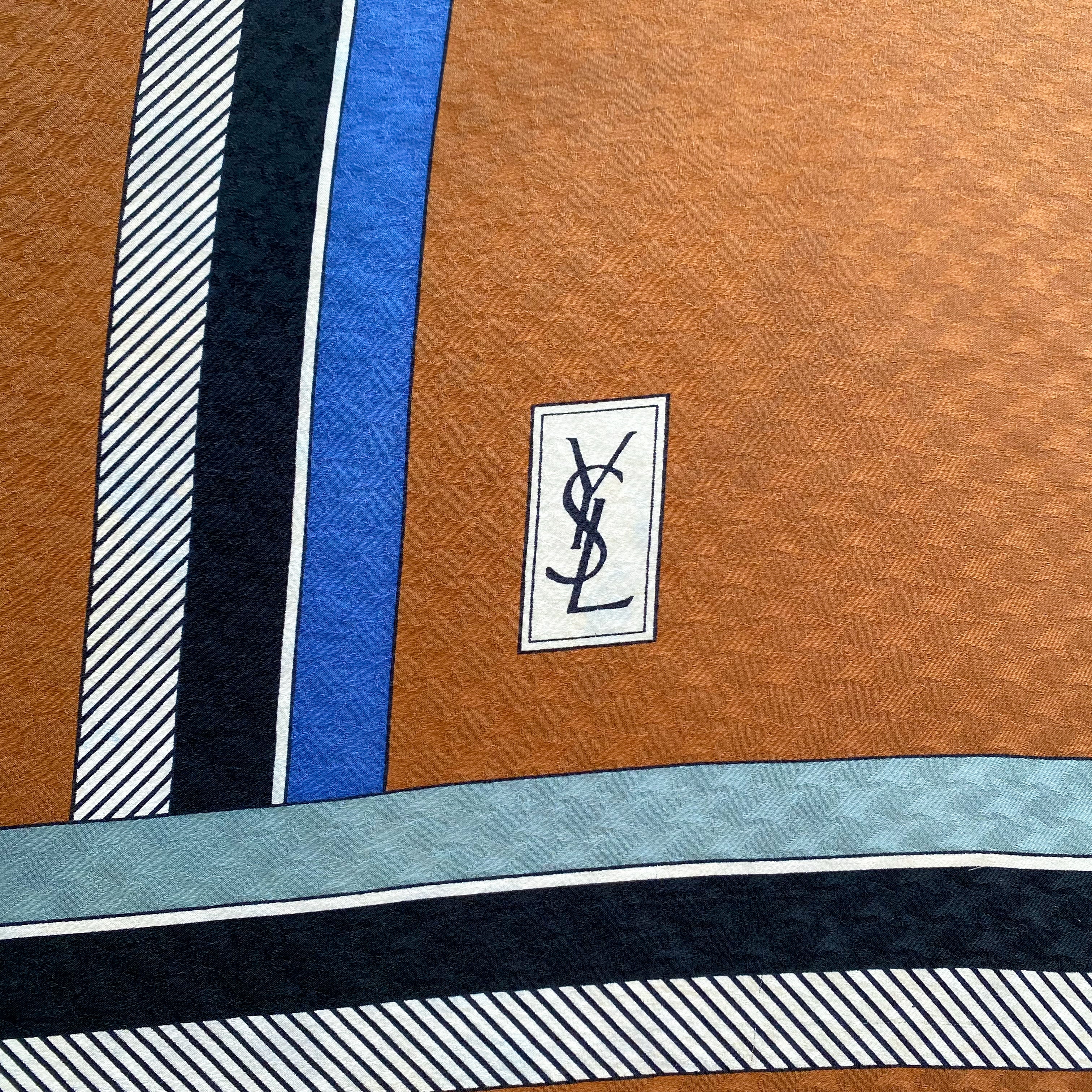 1979s Yves Saint Laurent Geometric Vintage Silk Scarf
