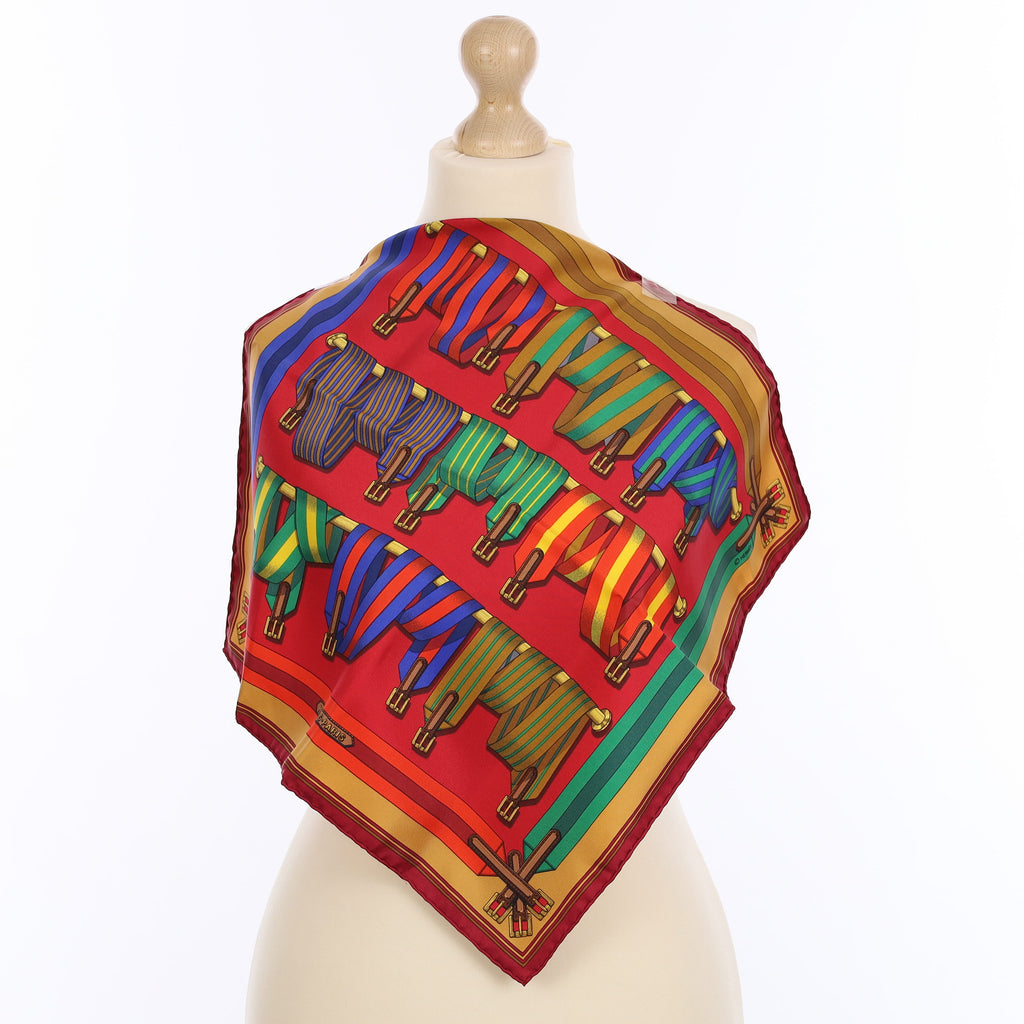 Brand New Boxed Hermès Les Sangles Silk Scarf