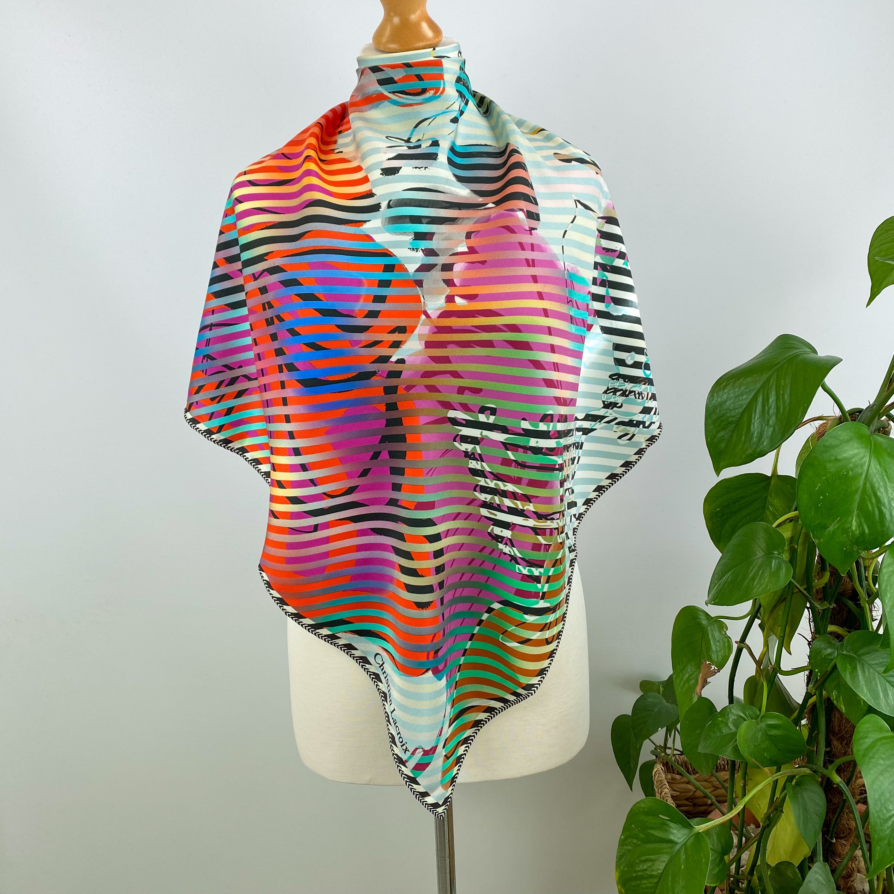 Christian Lacroix Abstract Designer Silk Scarf