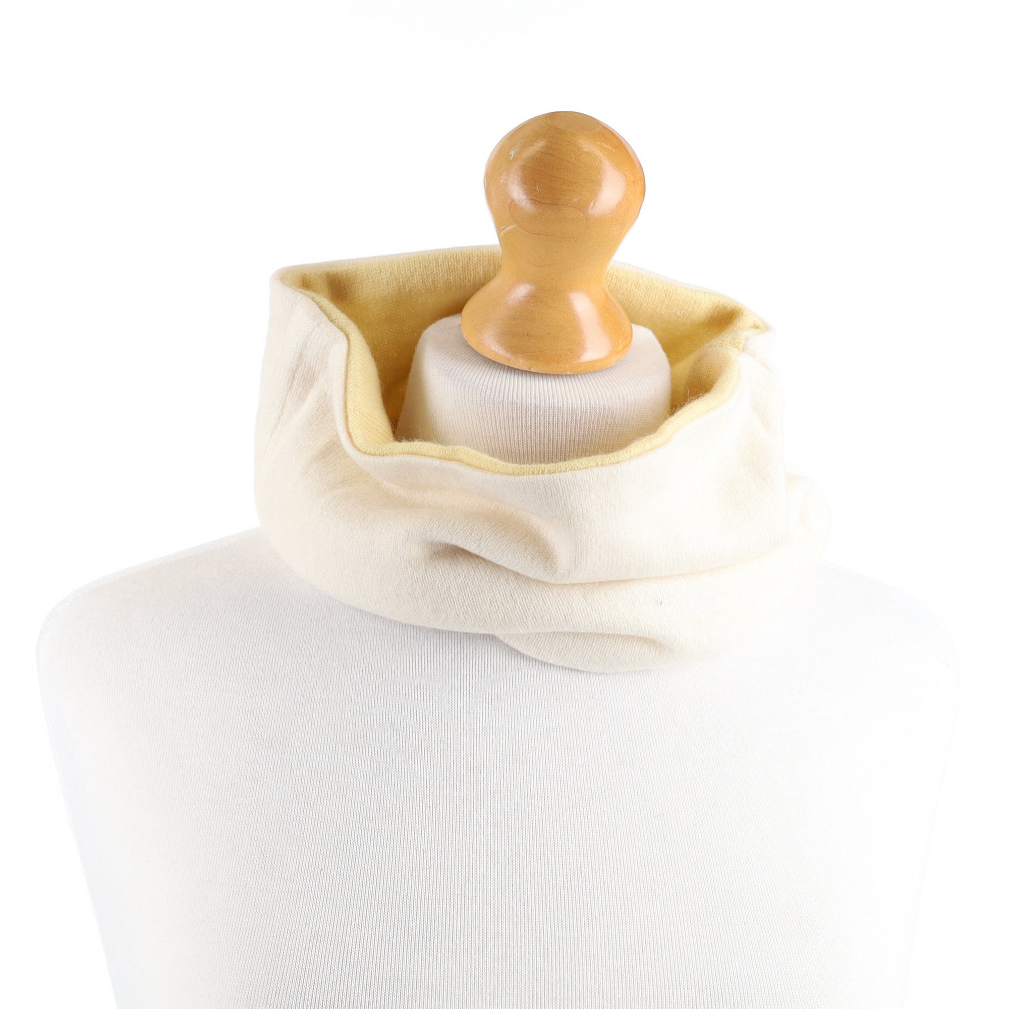 Custard Yellow and Winter White Neck Warmer