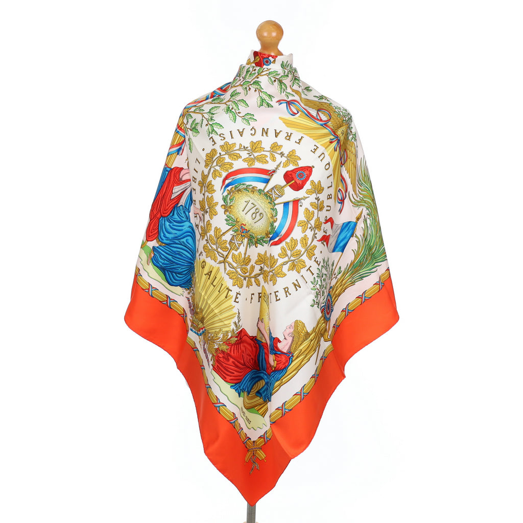 Boxed Hermes Liberte Egalite 1988 Designer Silk Scarf