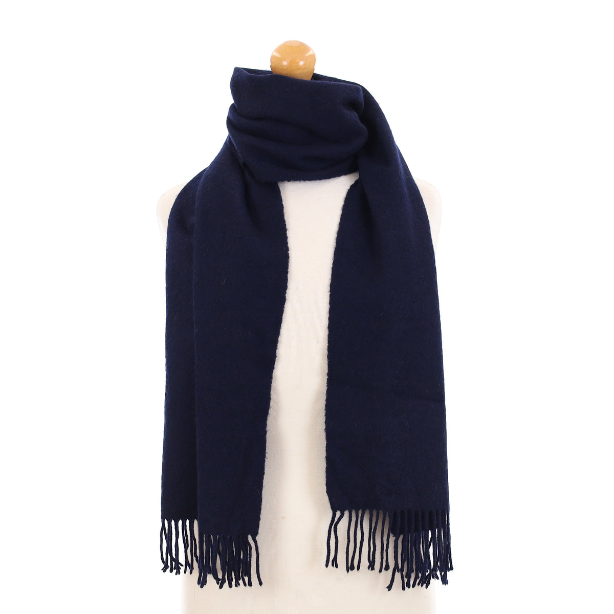 Johnston’s of Elgin Navy Cashmere Woven Scarf