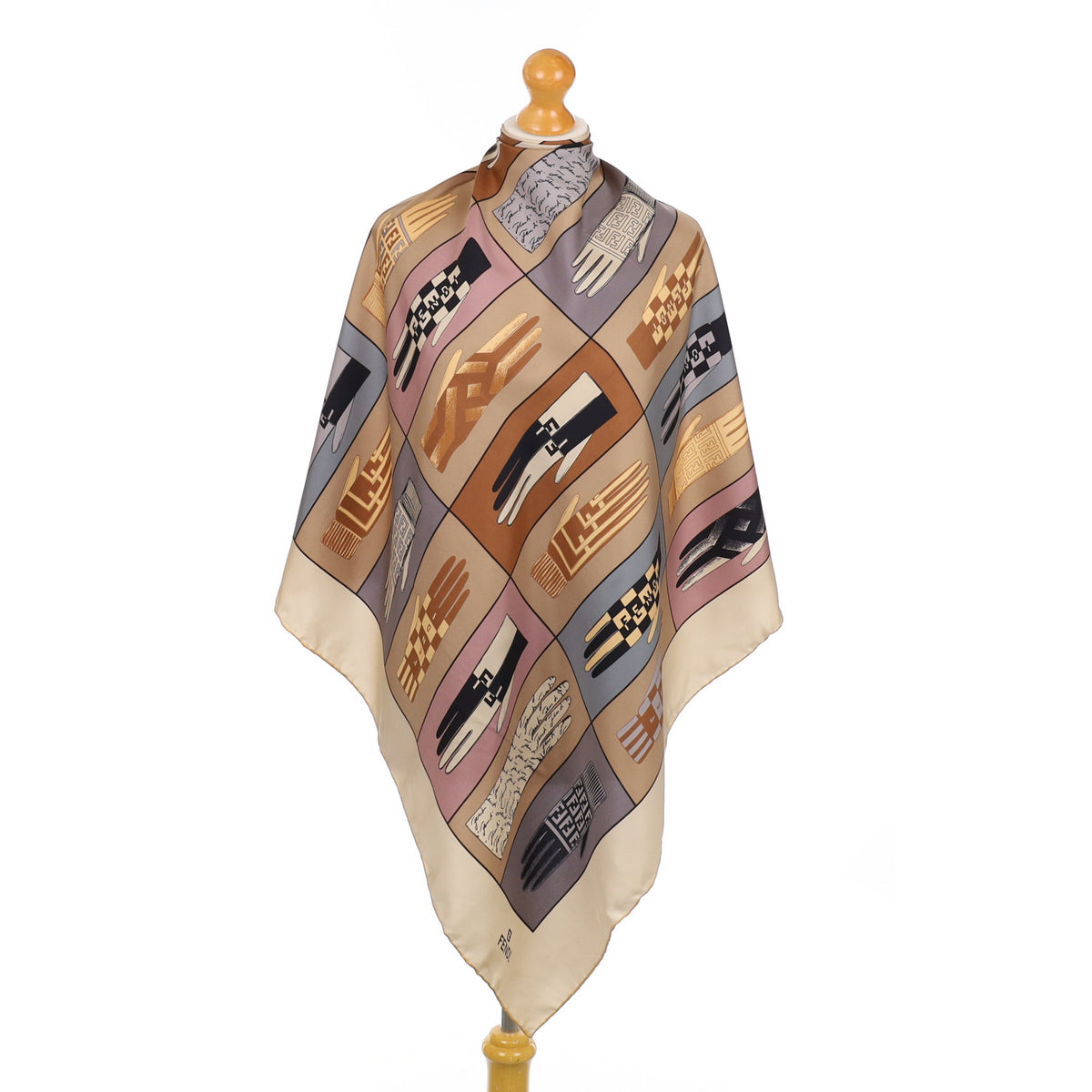 Immaculate Fendi Gloves Designer Silk Scarf