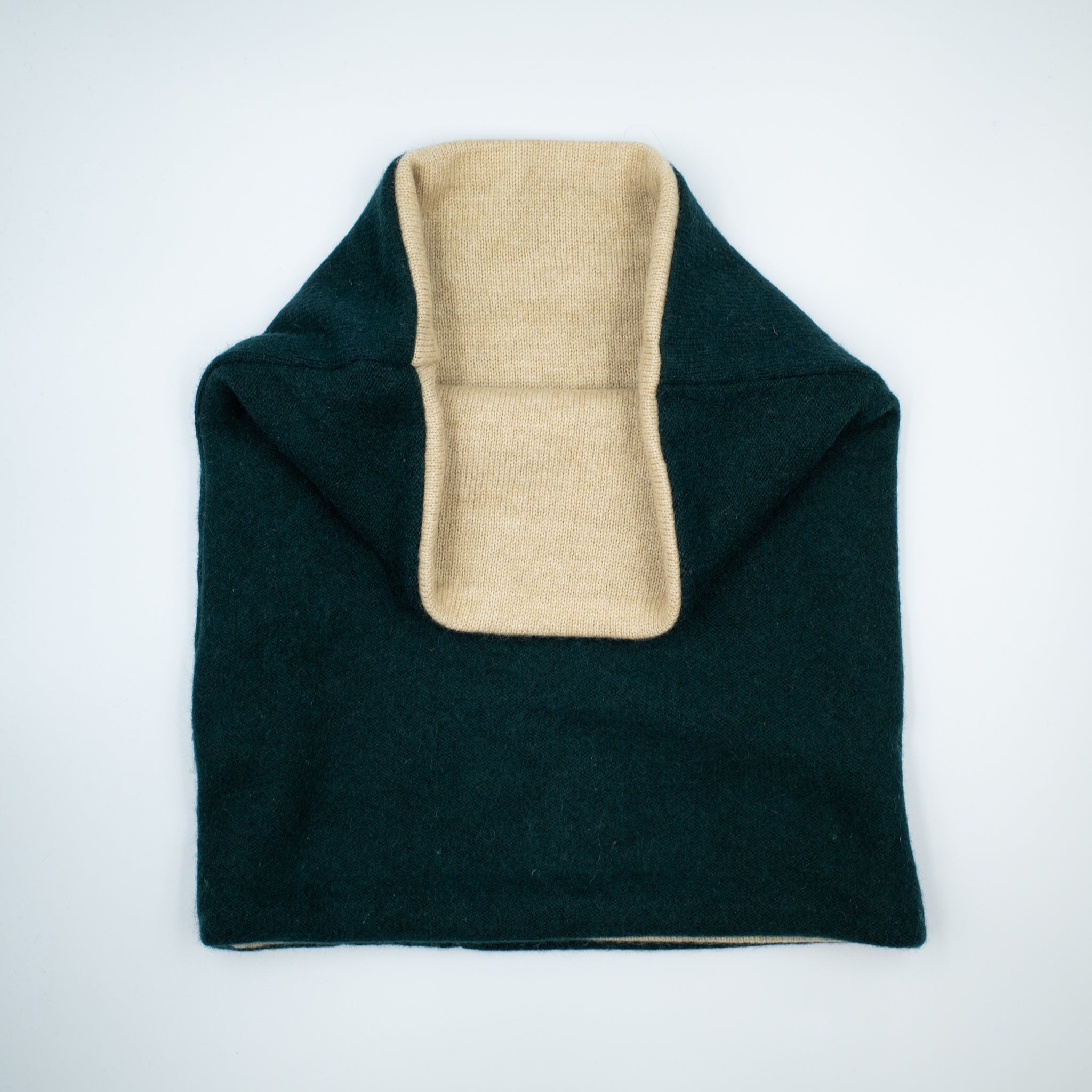 Men’s Bottle Green and Camel Luxury Double Layered Snood