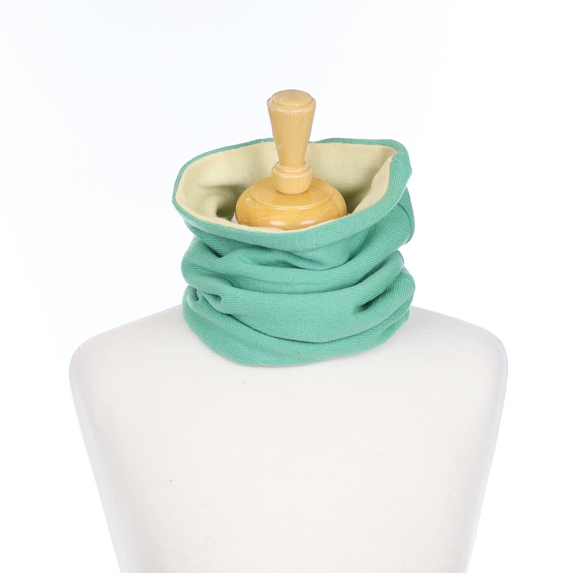 Green and Pale Yellow Luxury Double Layered Snood