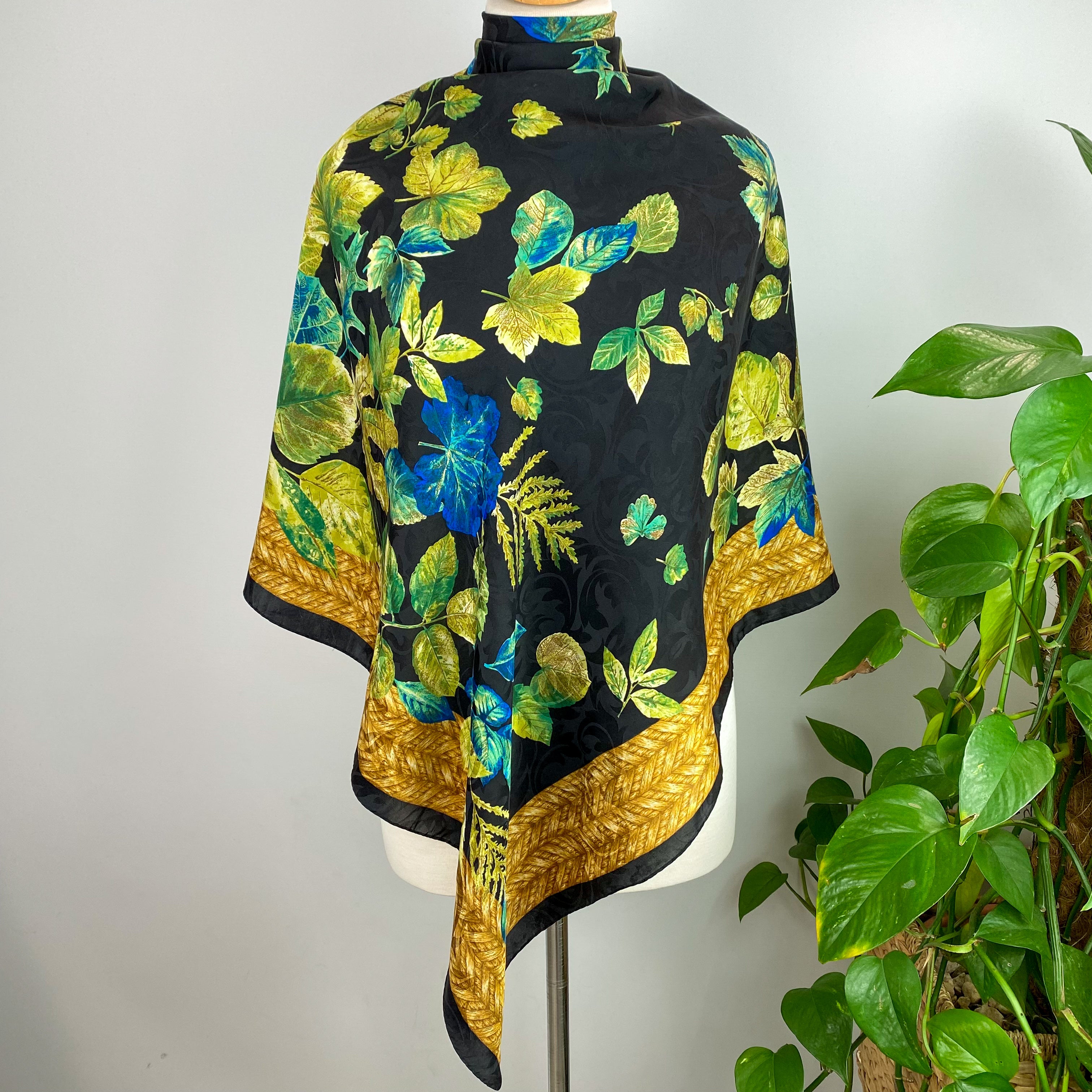 1970’s French Leaf Design Silk Scarf