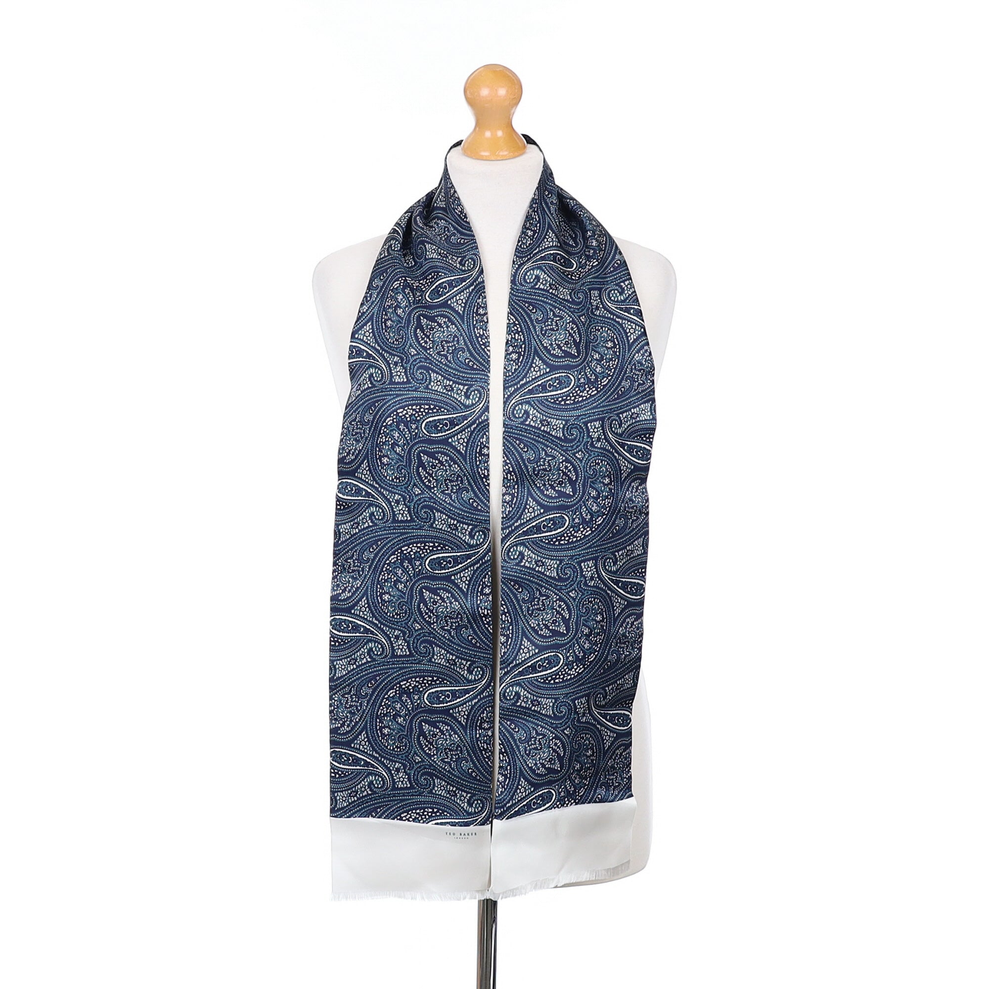 Ted Baker Navy Paisley Silk Scarf