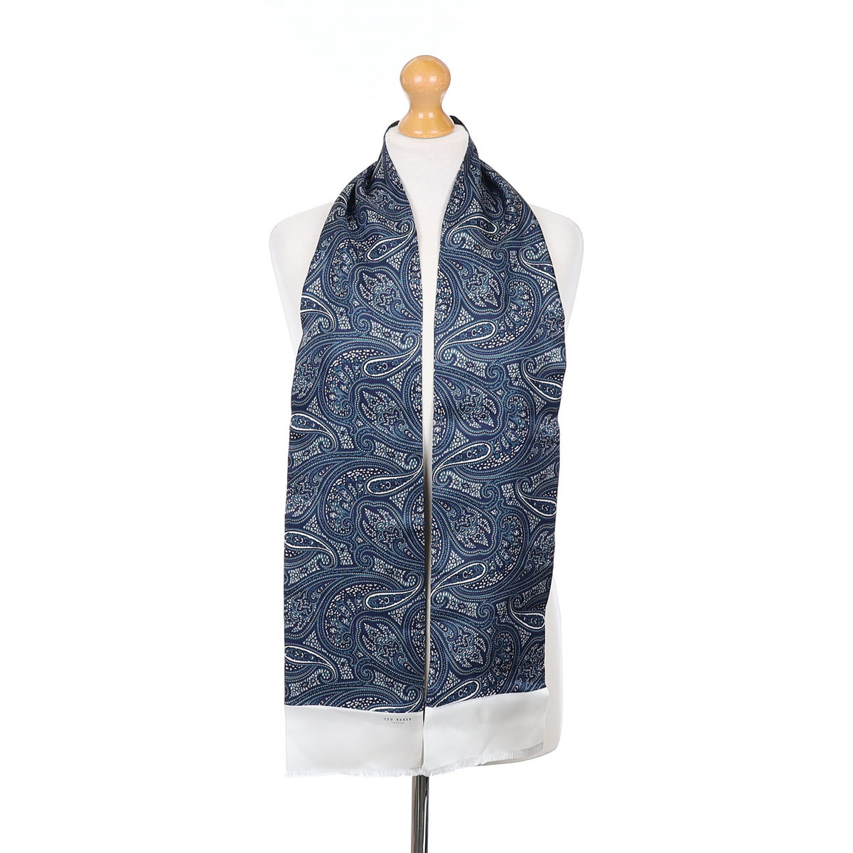 Ted Baker Navy Paisley Silk Scarf