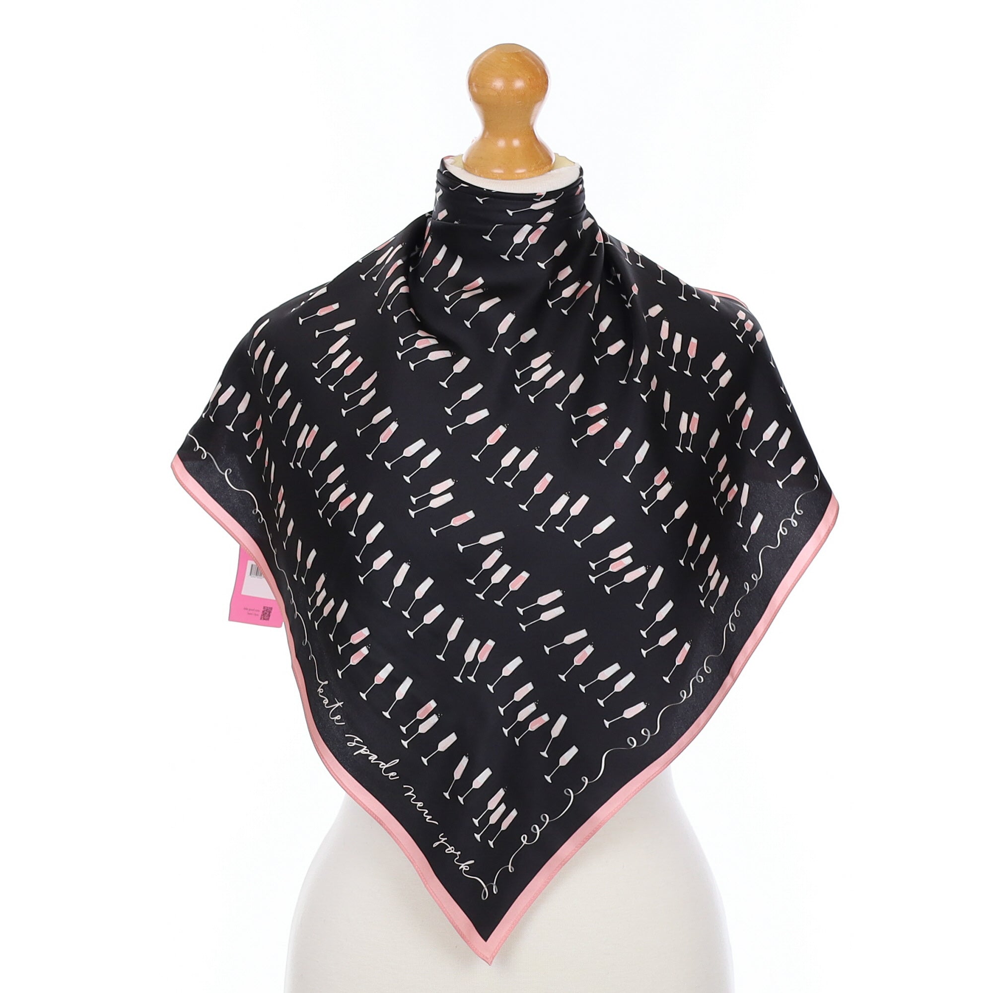 Brand New Kate Spade Champagne Glass Silk Scarf