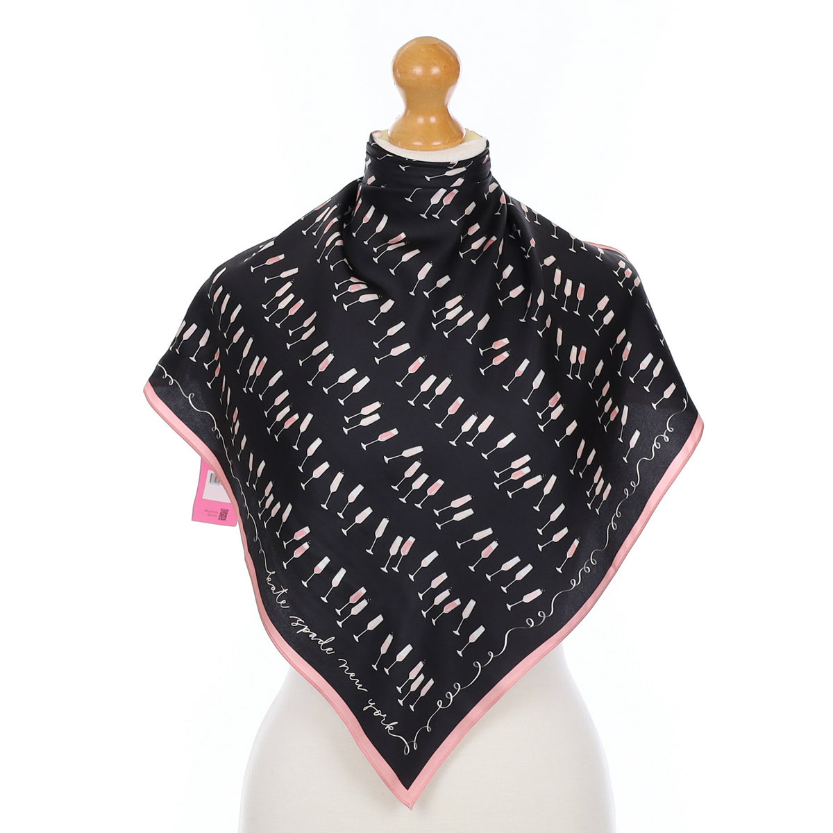 Brand New Kate Spade Champagne Glass Silk Scarf