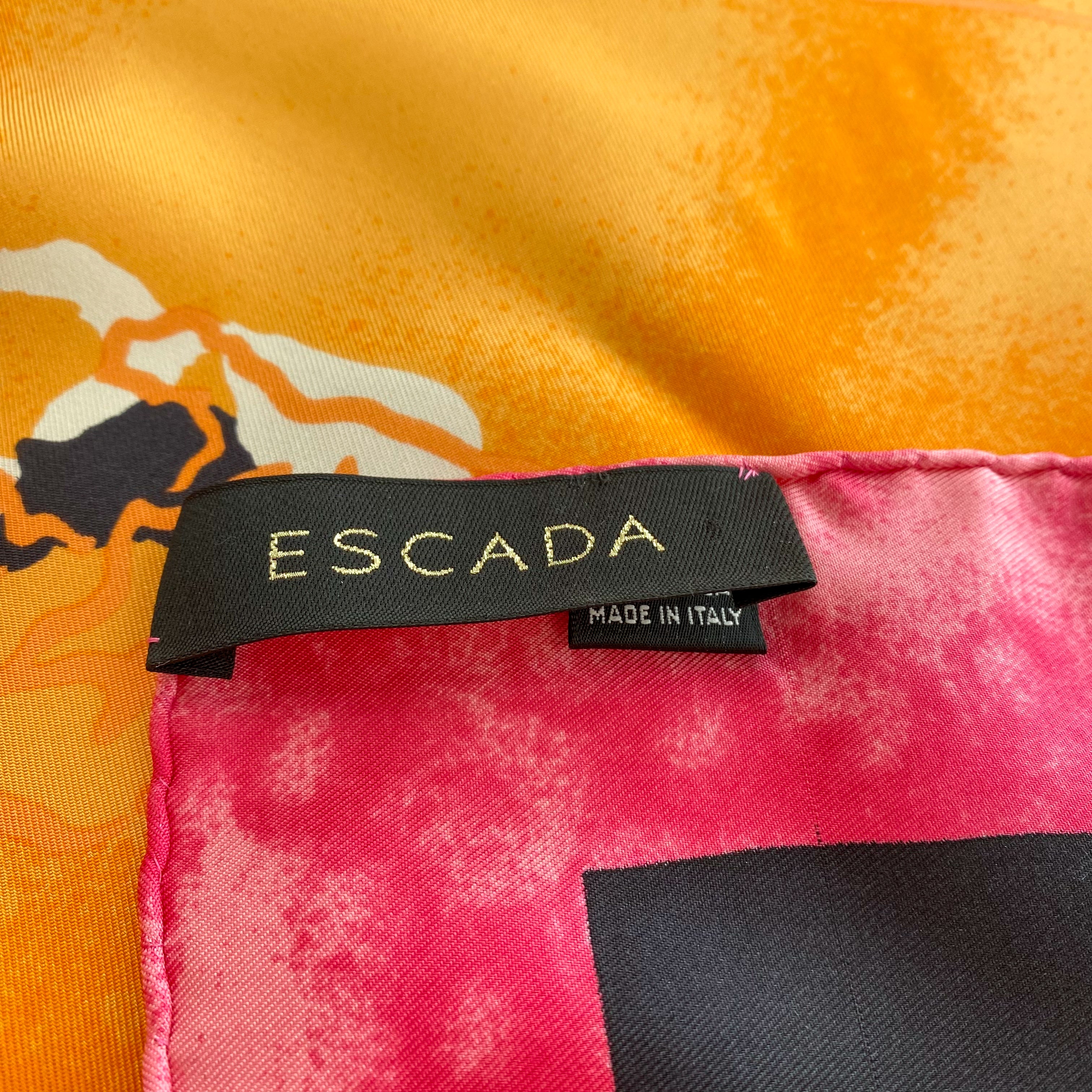 Immaculate Escada Floral Designer Silk Scarf