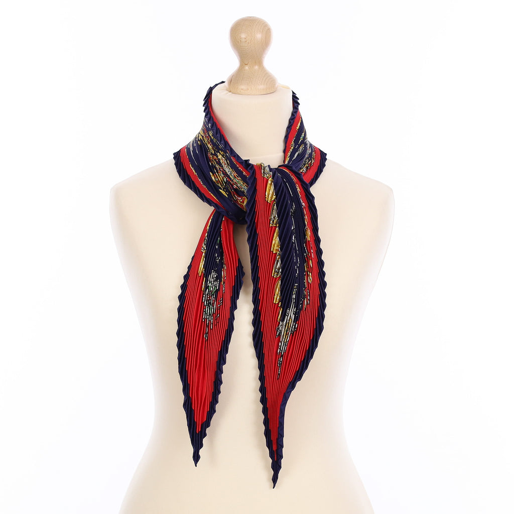 Boxed Hermès Parures des Sables Silk Plisse Scarf