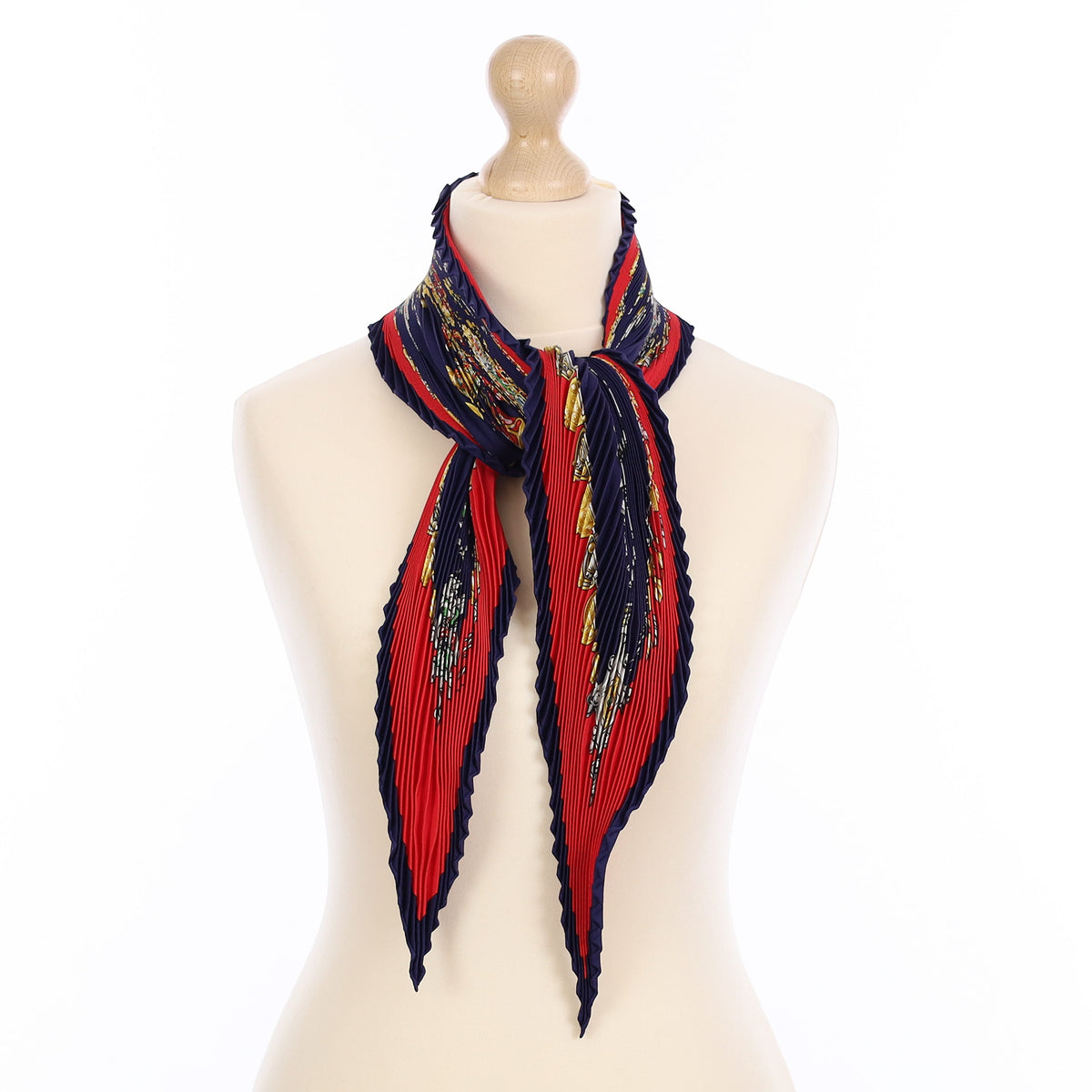 Boxed Hermès Parures des Sables Silk Plisse Scarf