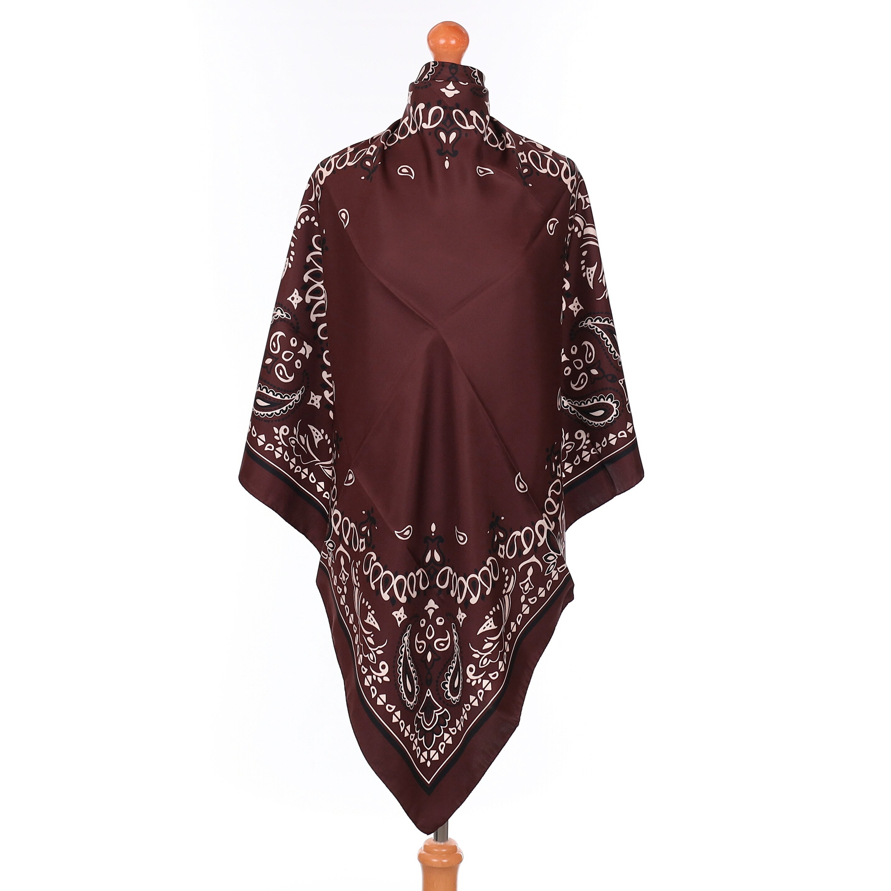 Brand New Italian Aubergine Bandana Style Silk Scarf