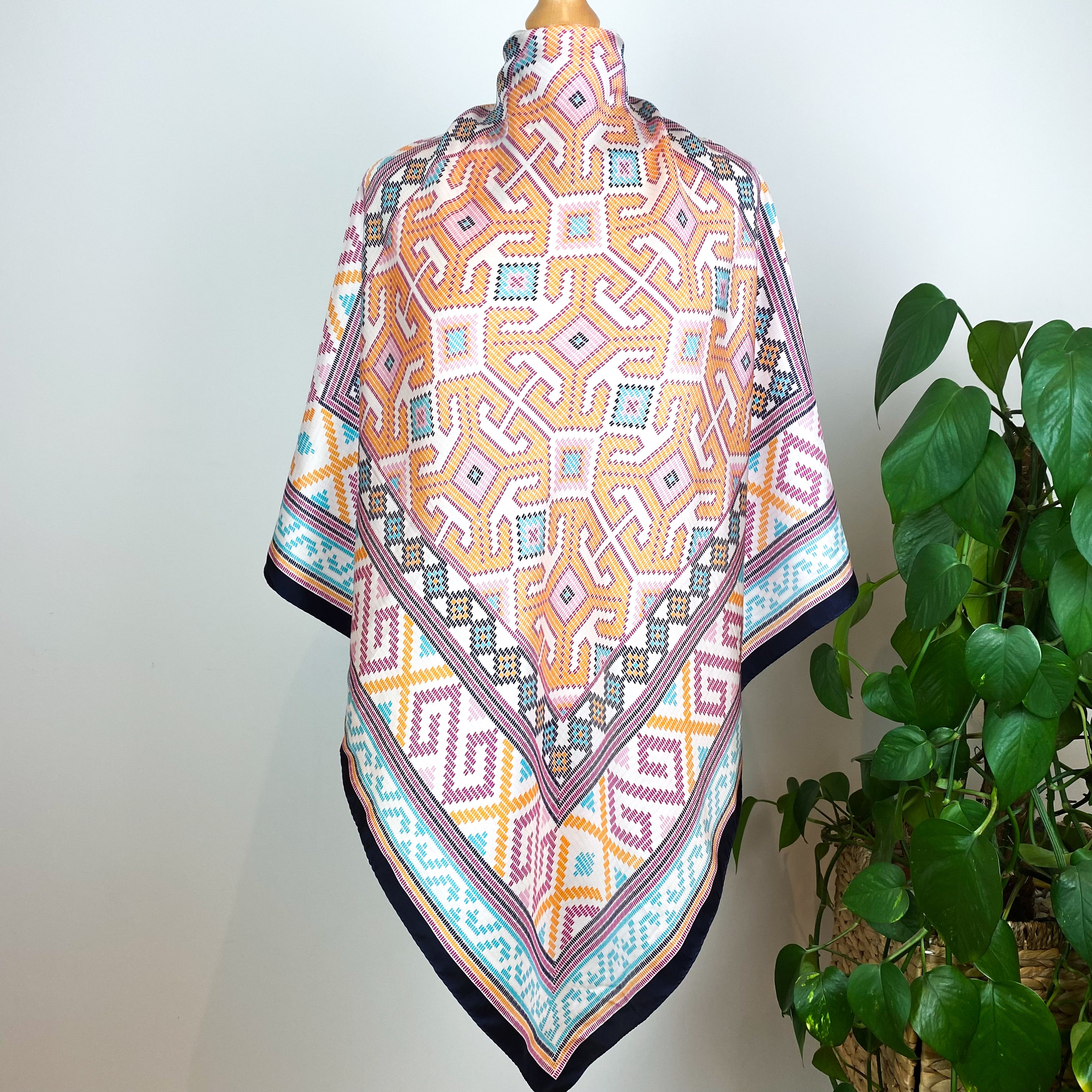 Nicole Miller Abstract Silk Scarf