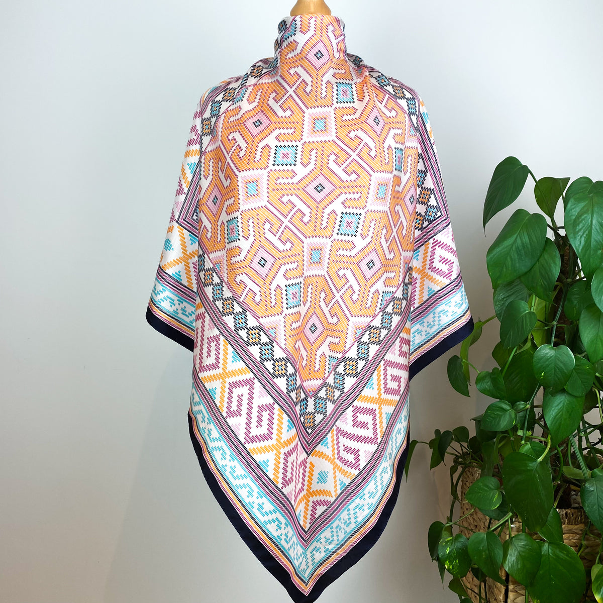 Nicole Miller Abstract Silk Scarf