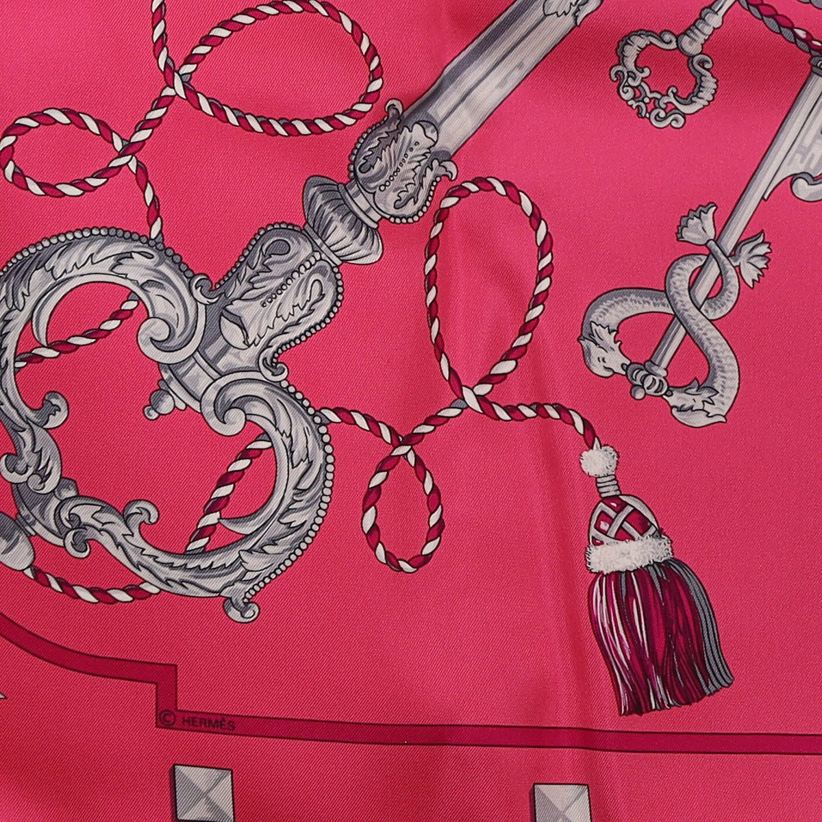 Pristine Boxed Hermès Les Clés Silk Scarf