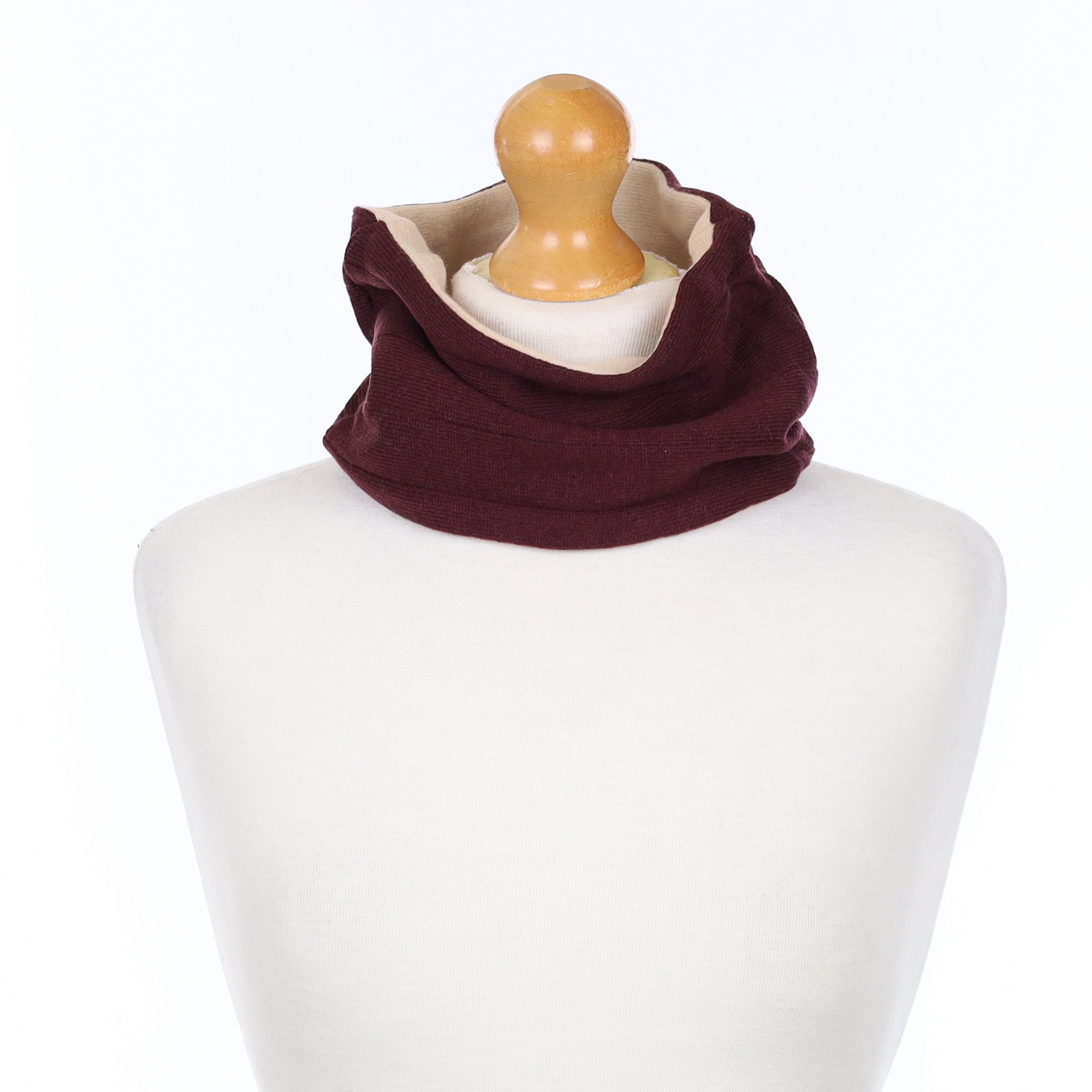 Aubergine and Beige Neck Warmer