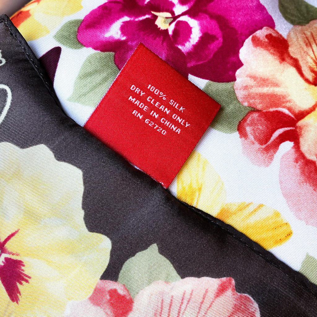 Large Oscar de la Renta Floral Silk Scarf